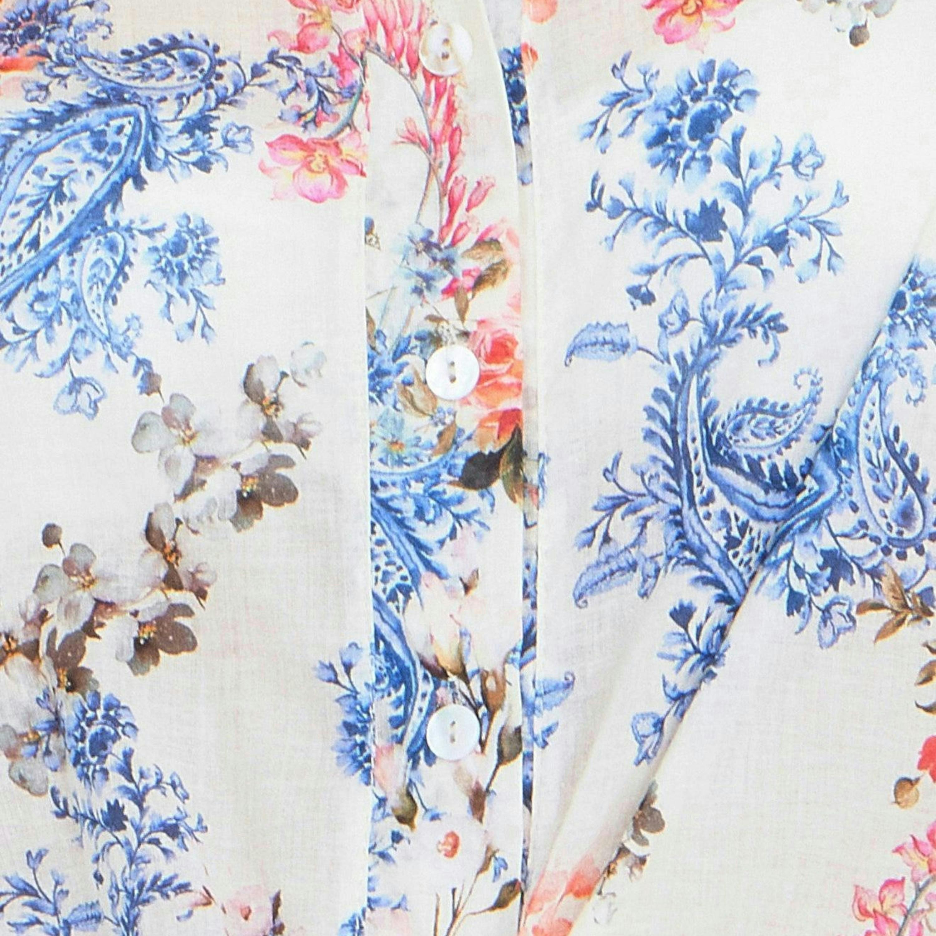 Yumi White Cotton Paisley Print Tie Knot Shirt , view 6 of 6