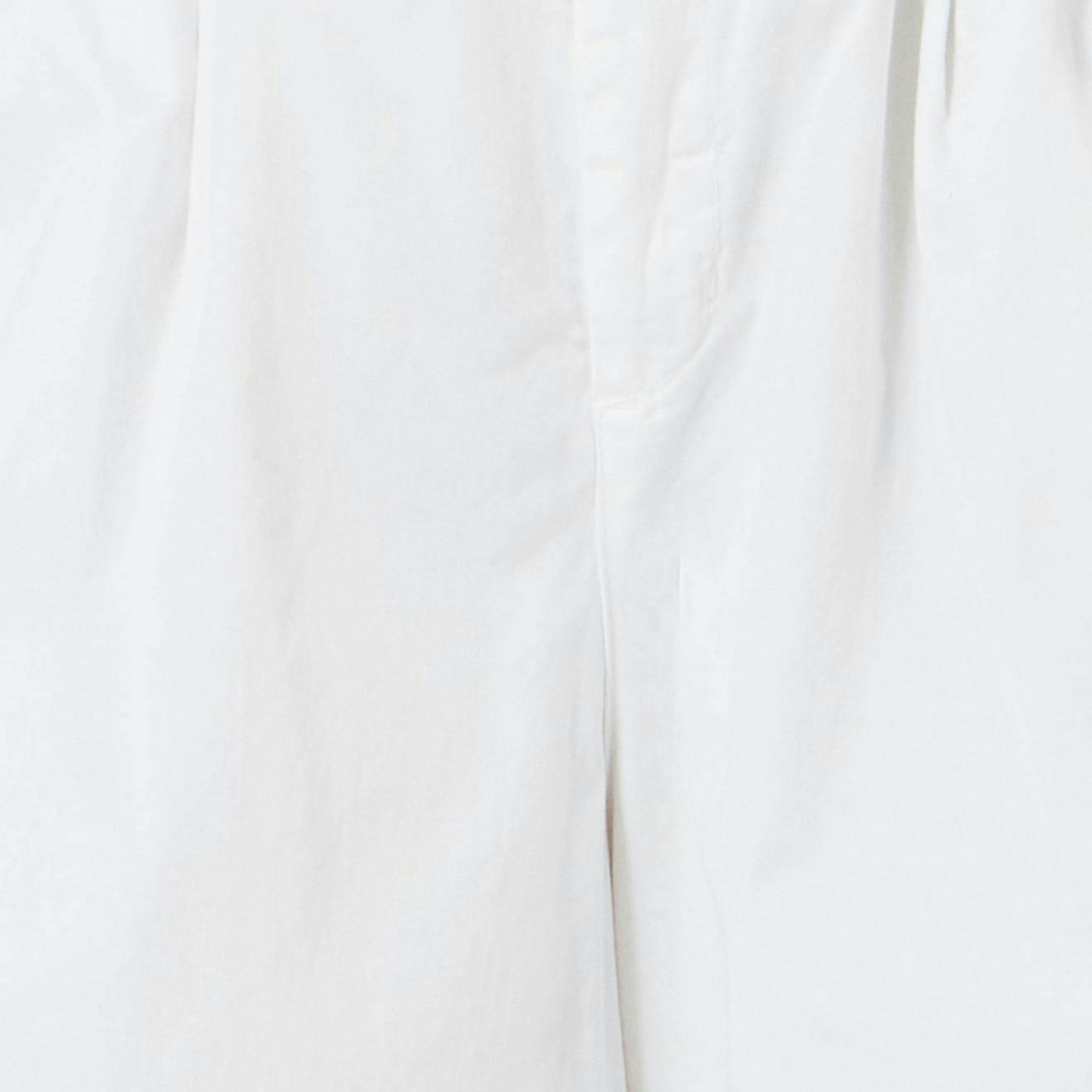 Yumi White Cotton Bermuda Shorts , view 4 of 4