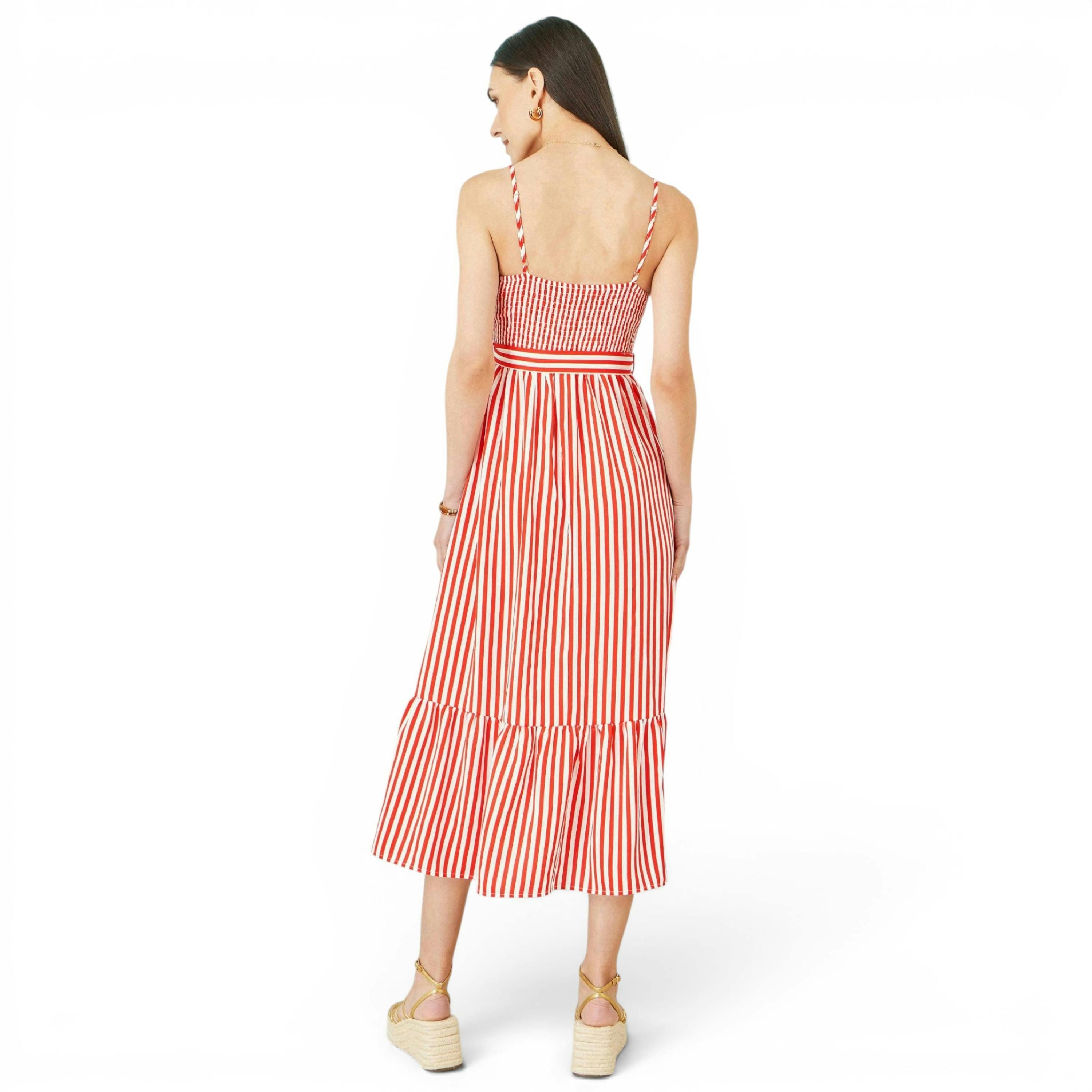 Yumi Red Stripe Midi Sun Dress , view 4 of 6