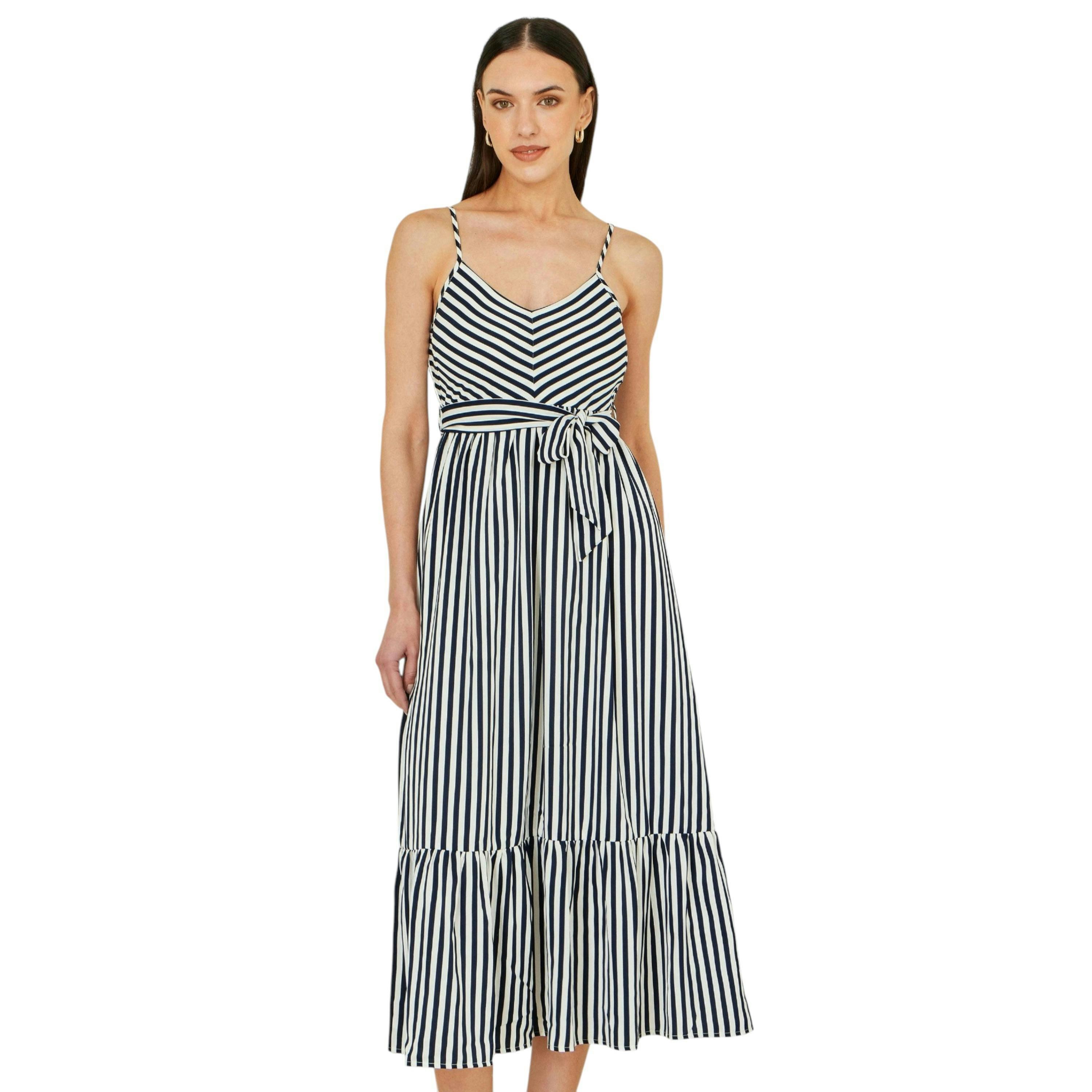 Yumi Navy Stripe Midi Sun Dress , view 1 of 6