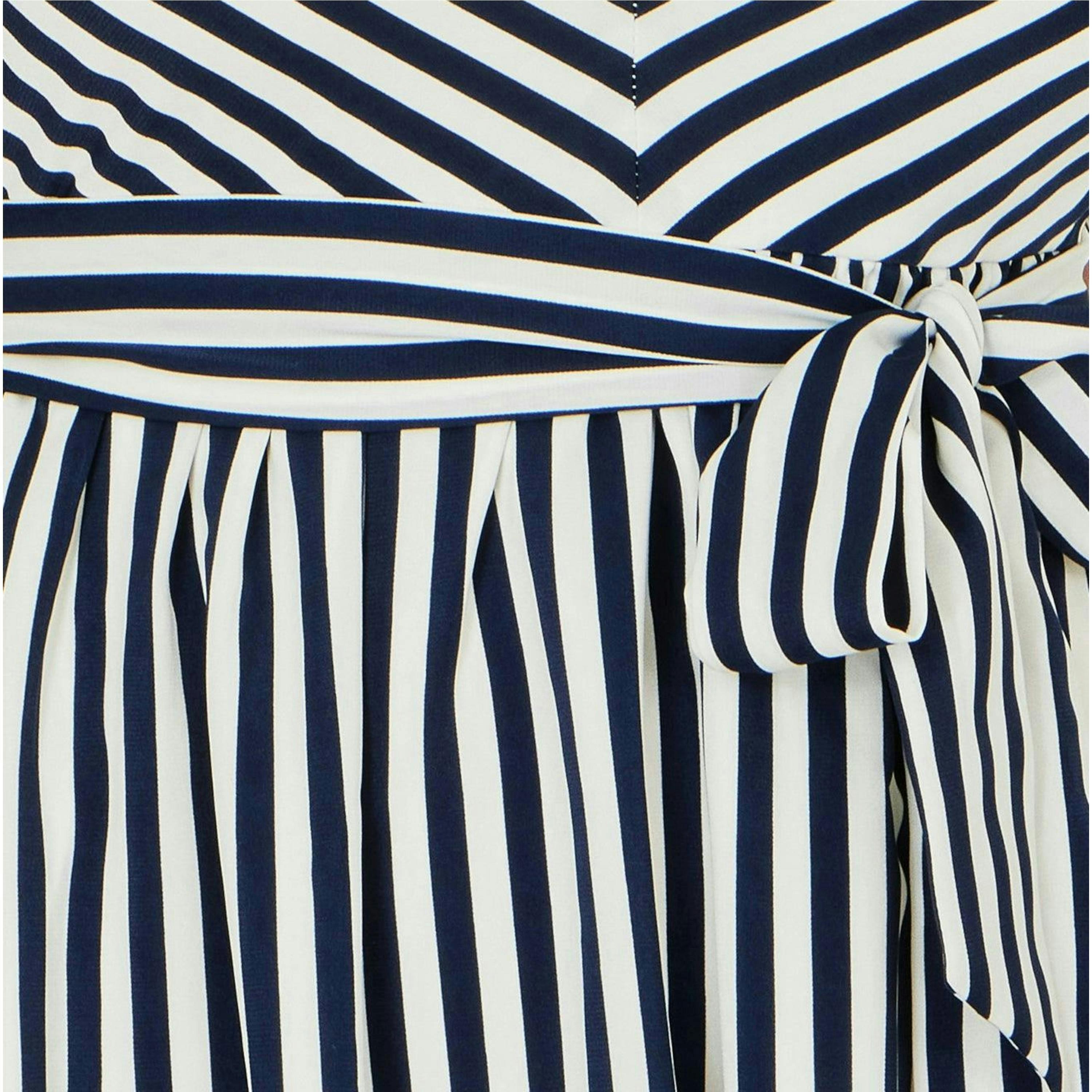 Yumi Navy Stripe Midi Sun Dress , view 6 of 6
