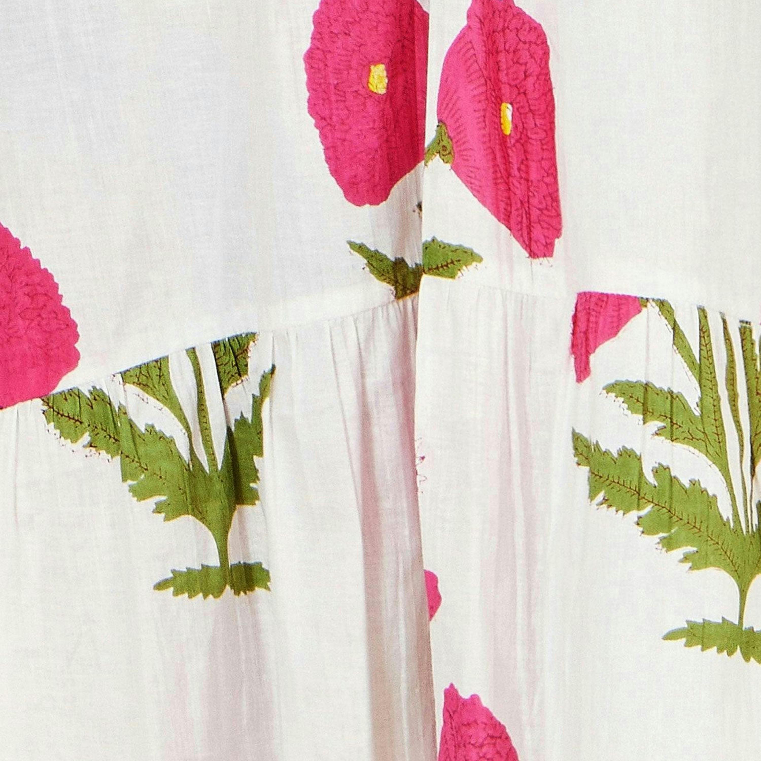 Yumi White Cotton Floral Tunic , view 5 of 5