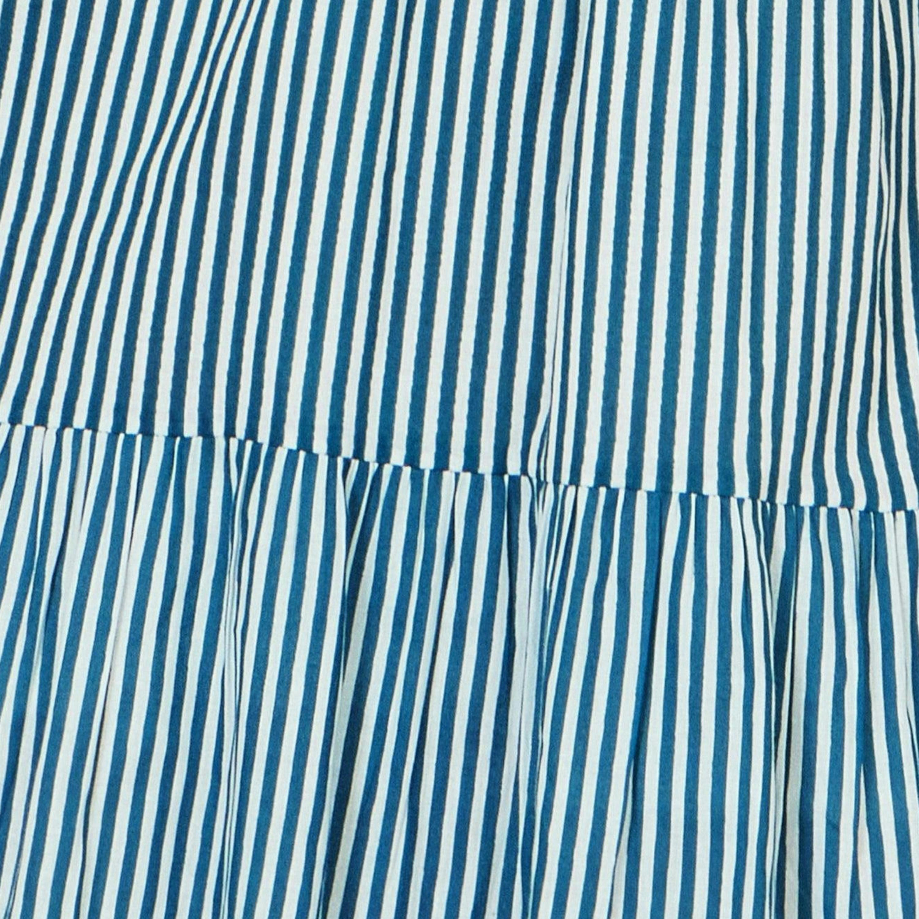 Yumi Blue Stripe Cotton Mini Sun Dress , view 6 of 6