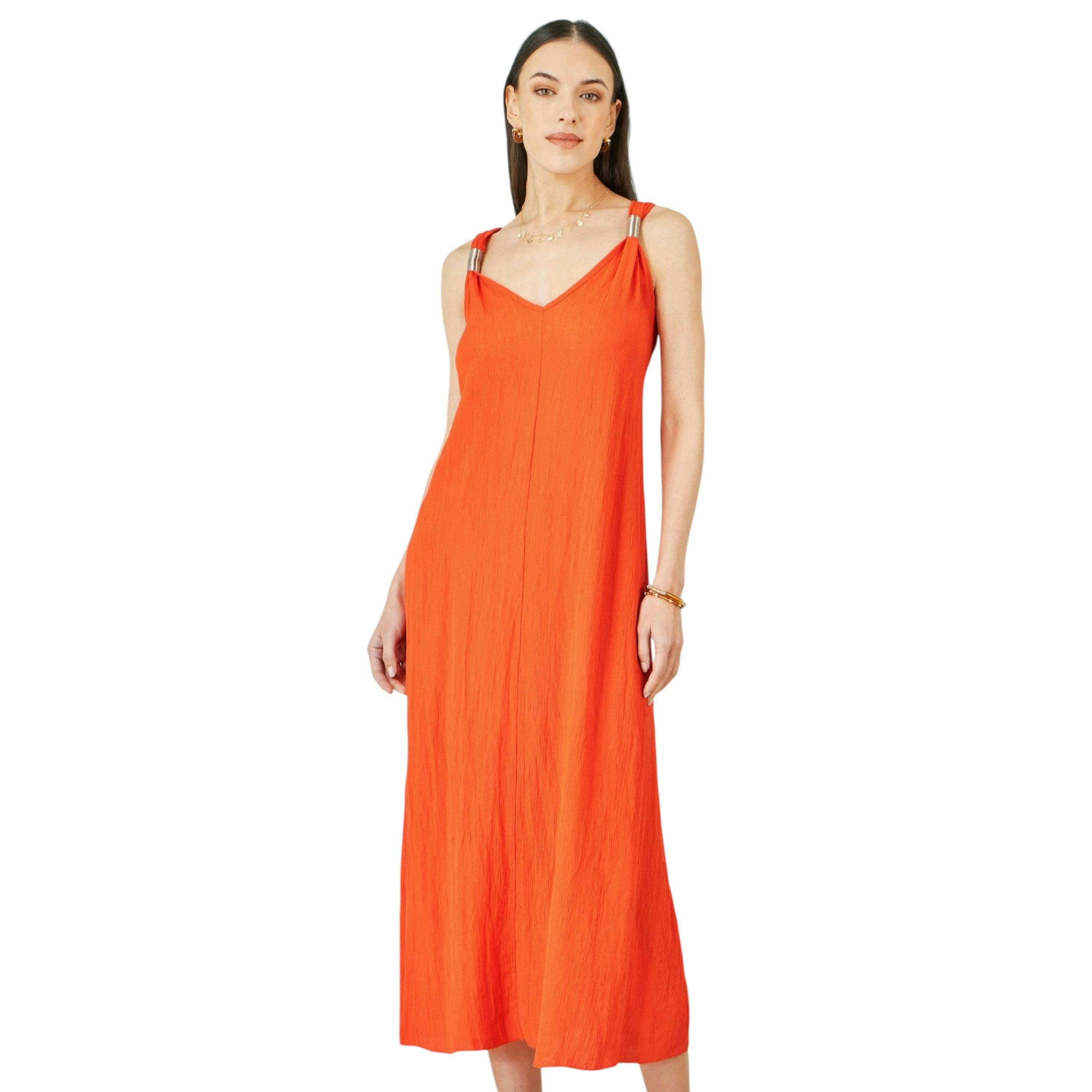 Yumi Orange Viscose Maxi Beach Dress , view 1 of 5