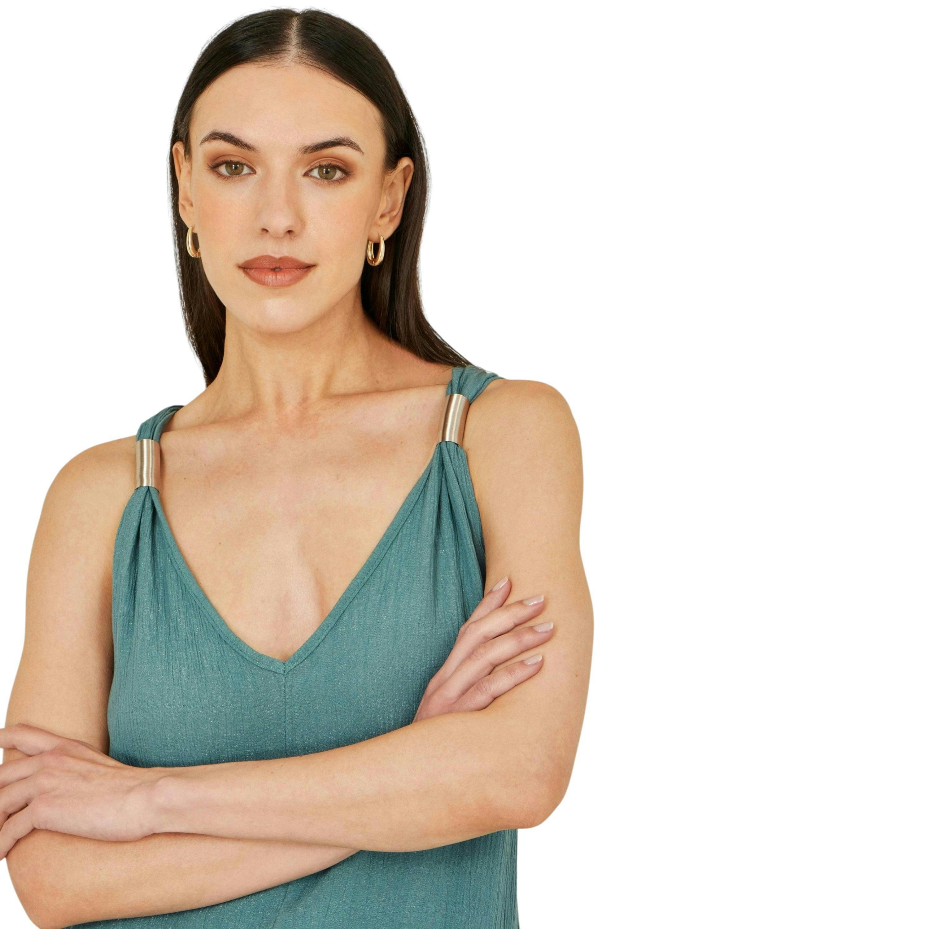 Yumi Green Viscose Maxi Beach Dress , view 2 of 6