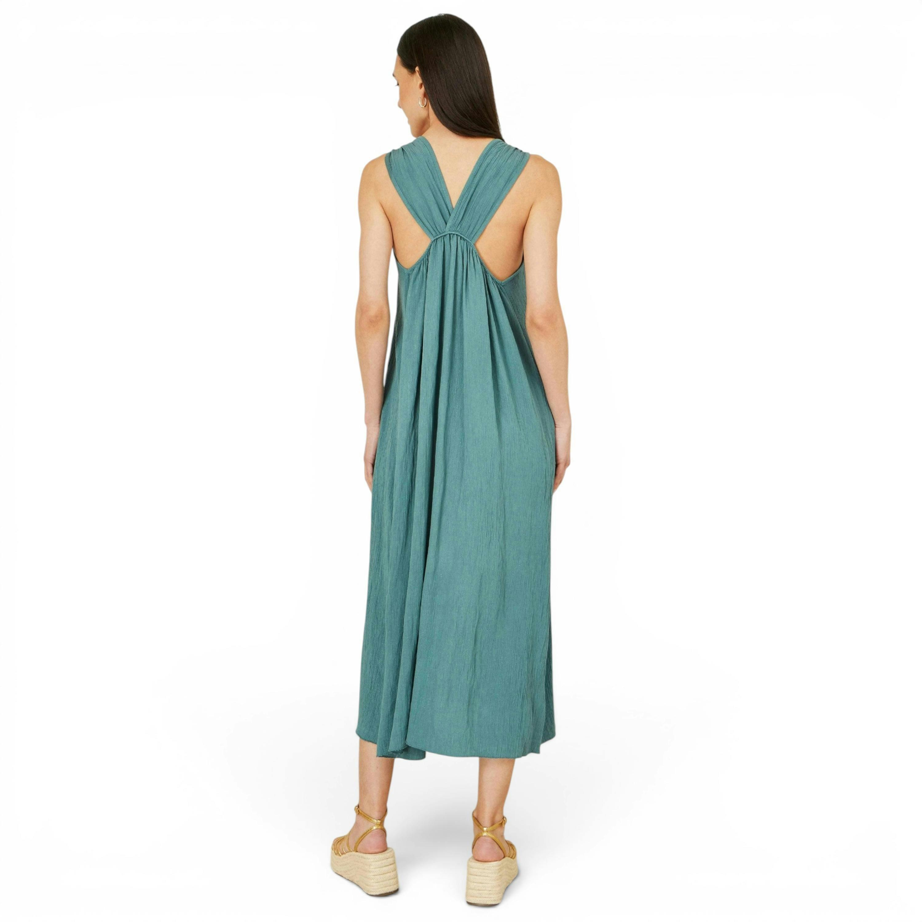 Yumi Green Viscose Maxi Beach Dress , view 5 of 6