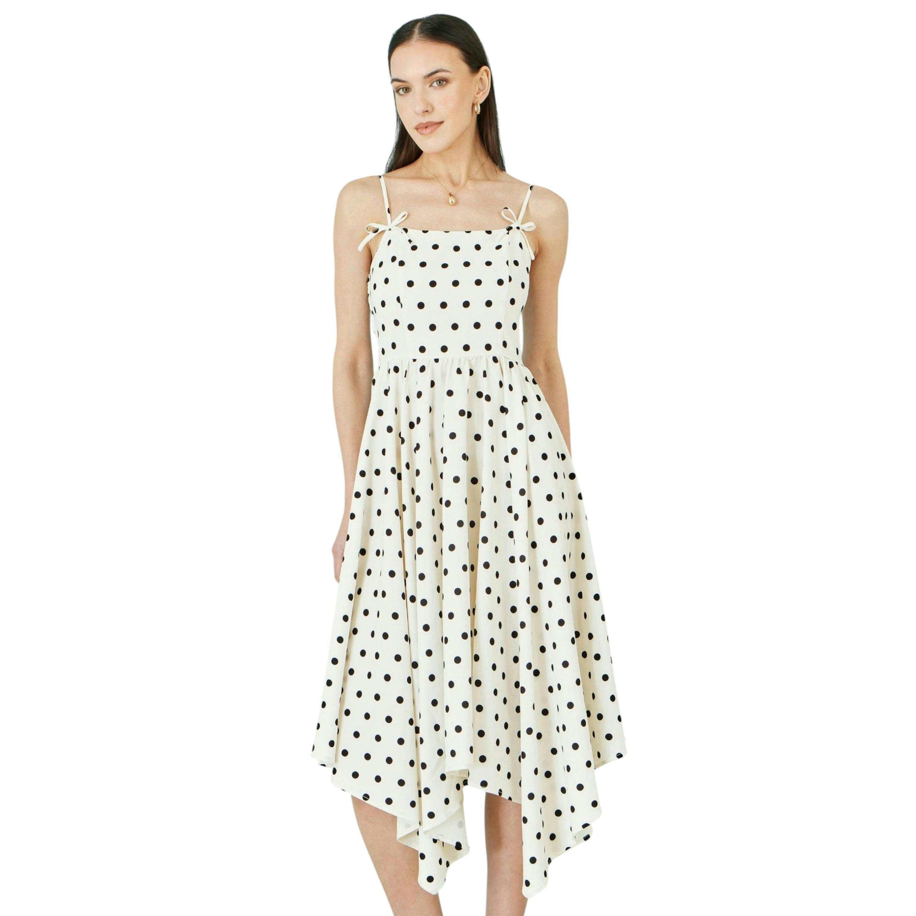 Yumi Polka Dot Hankerchief Hem Dress , view 6 of 6