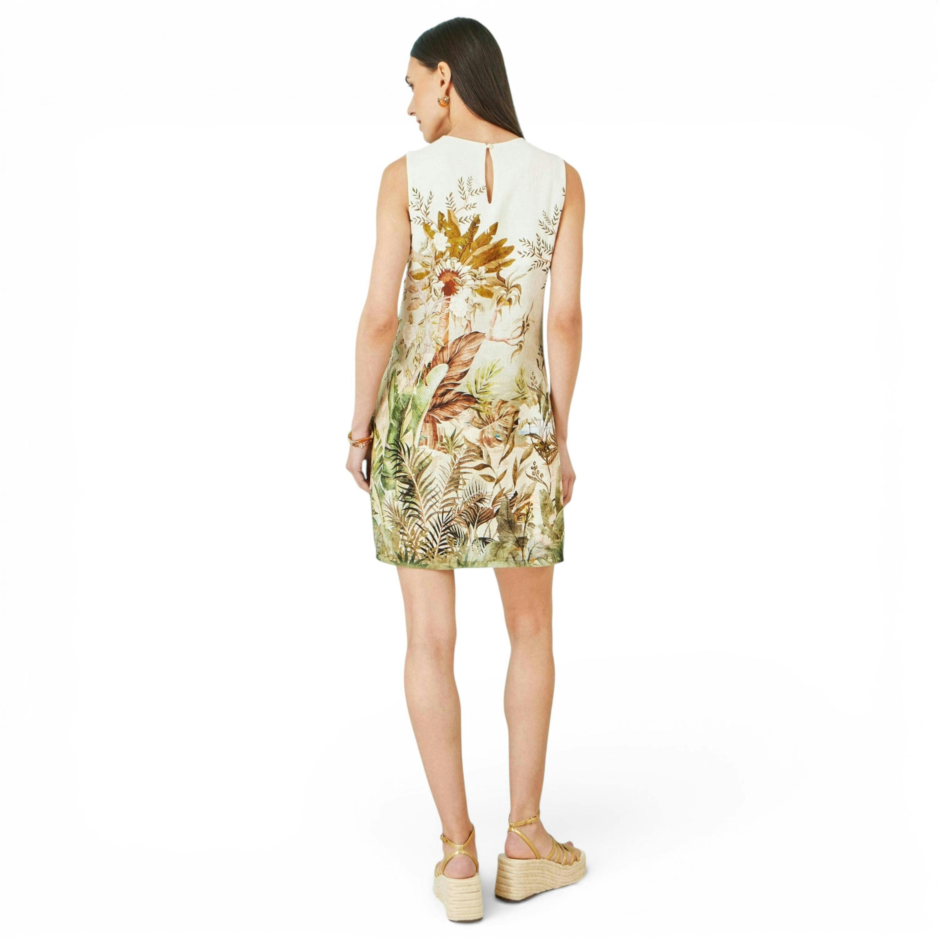 Yumi Ivory Jungle Print Viscose Shift Dress , view 5 of 6