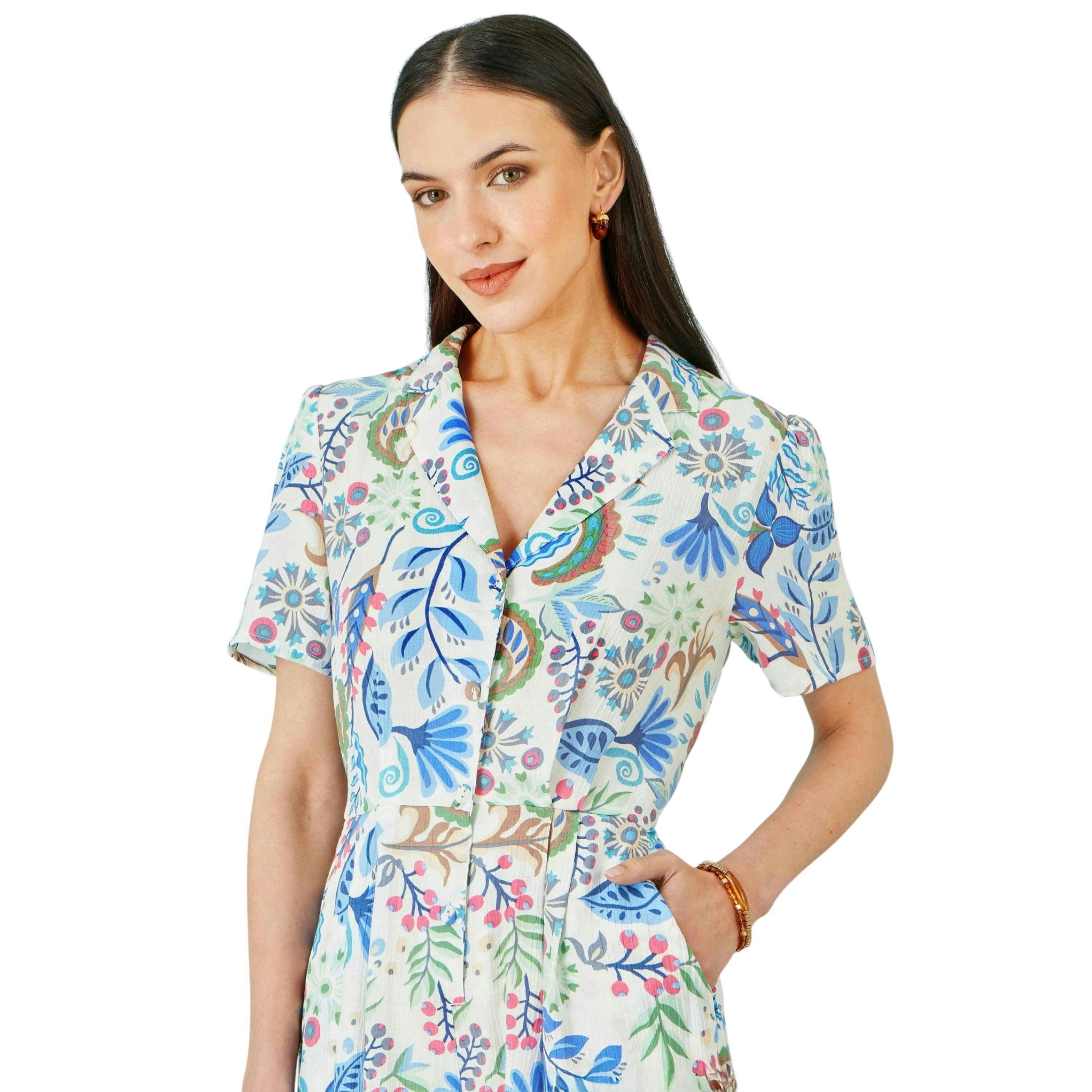 Yumi Multicolour Paisley Retro Print Playsuit , view 5 of 6