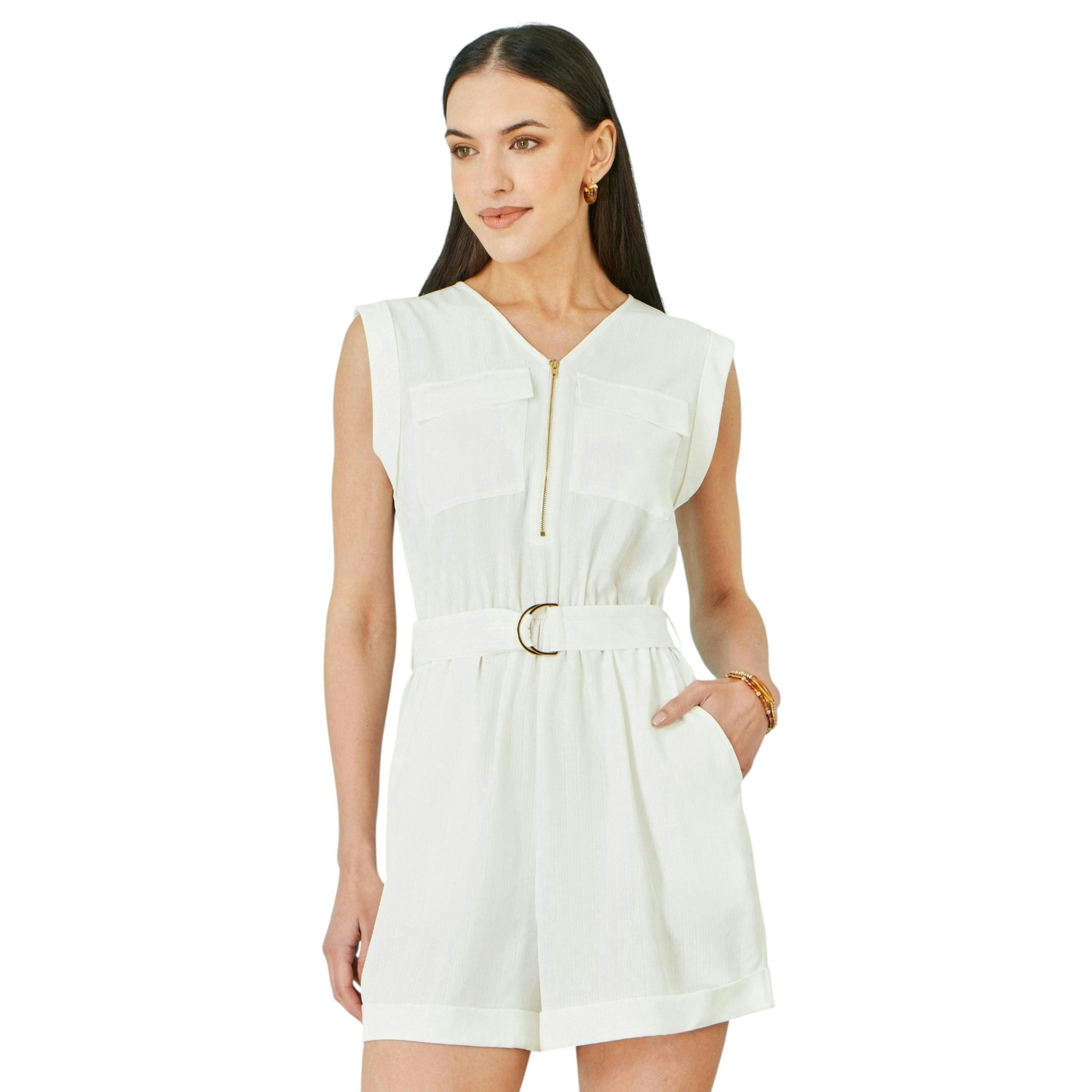 Yumi White Utility Style Playsuit , view 2 of 6