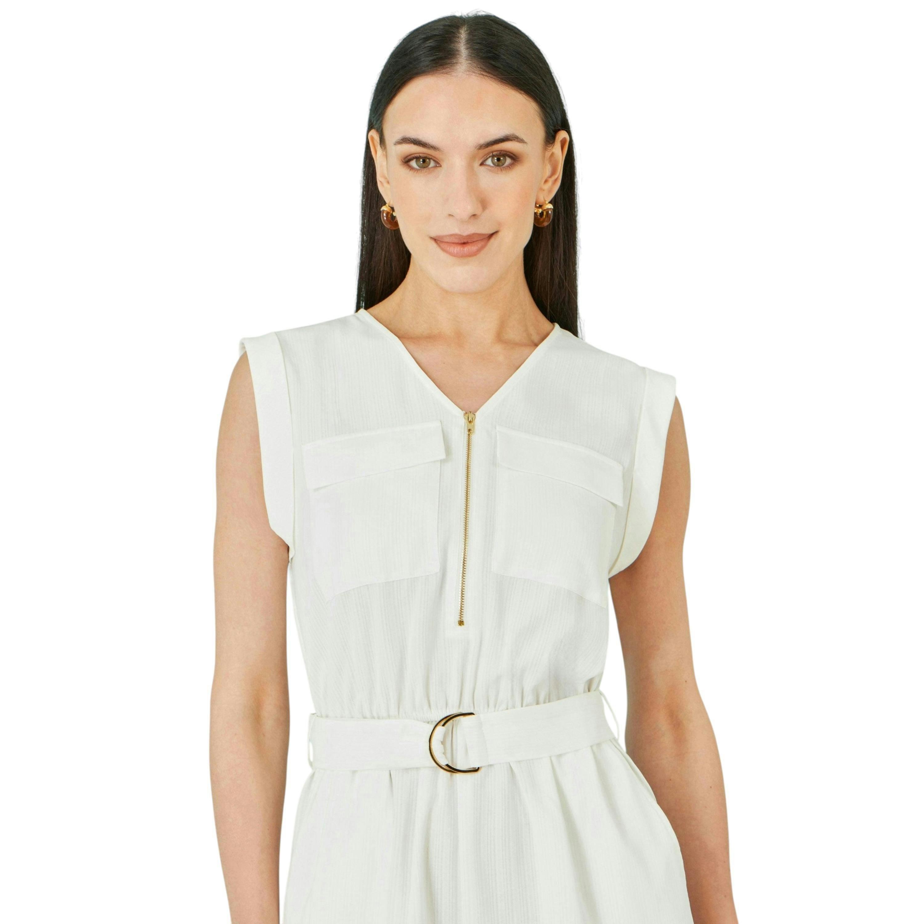Yumi White Utility Style Playsuit , view 3 of 6