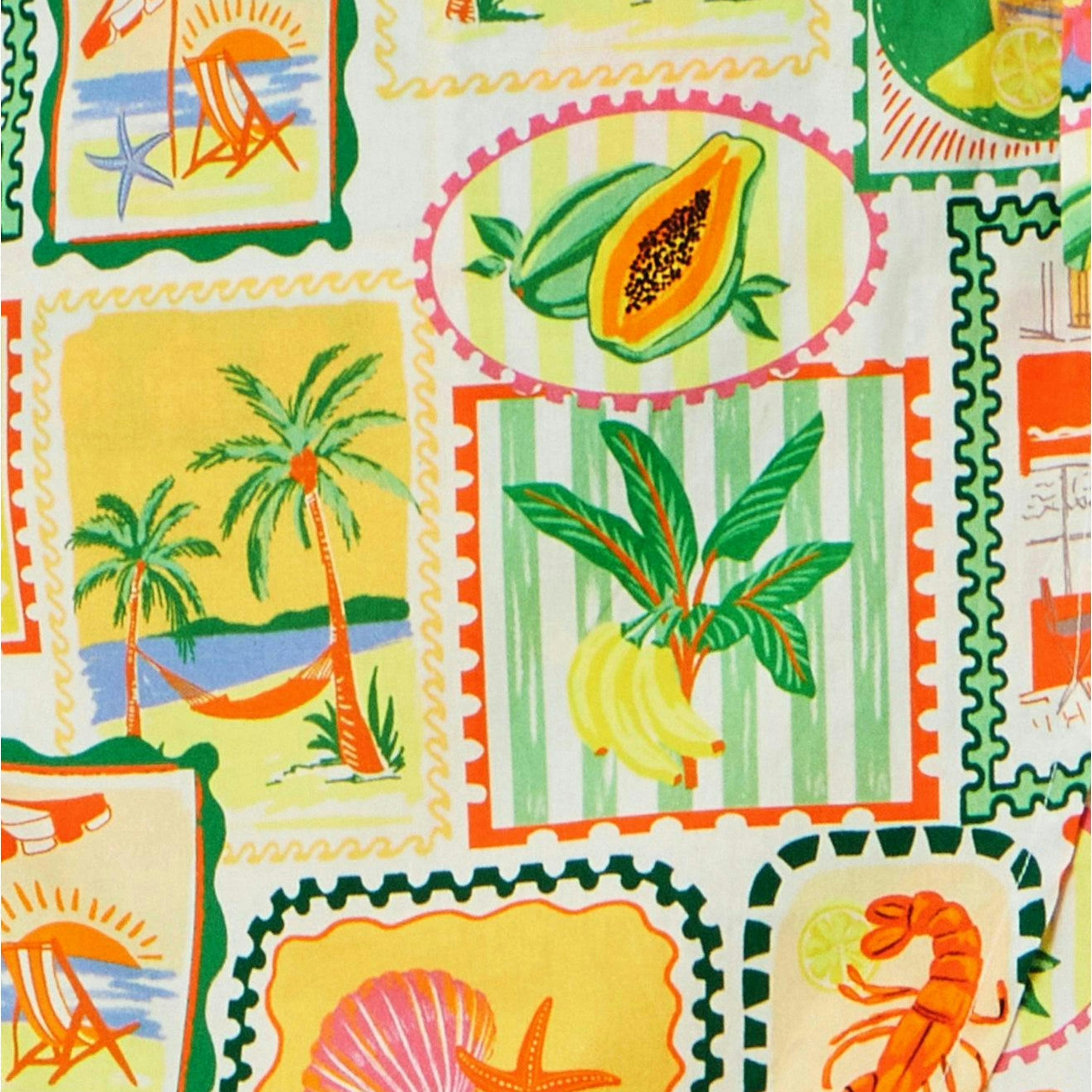 Yumi Multicolour Postcard Print Cotton Wrap Skirt , view 4 of 4