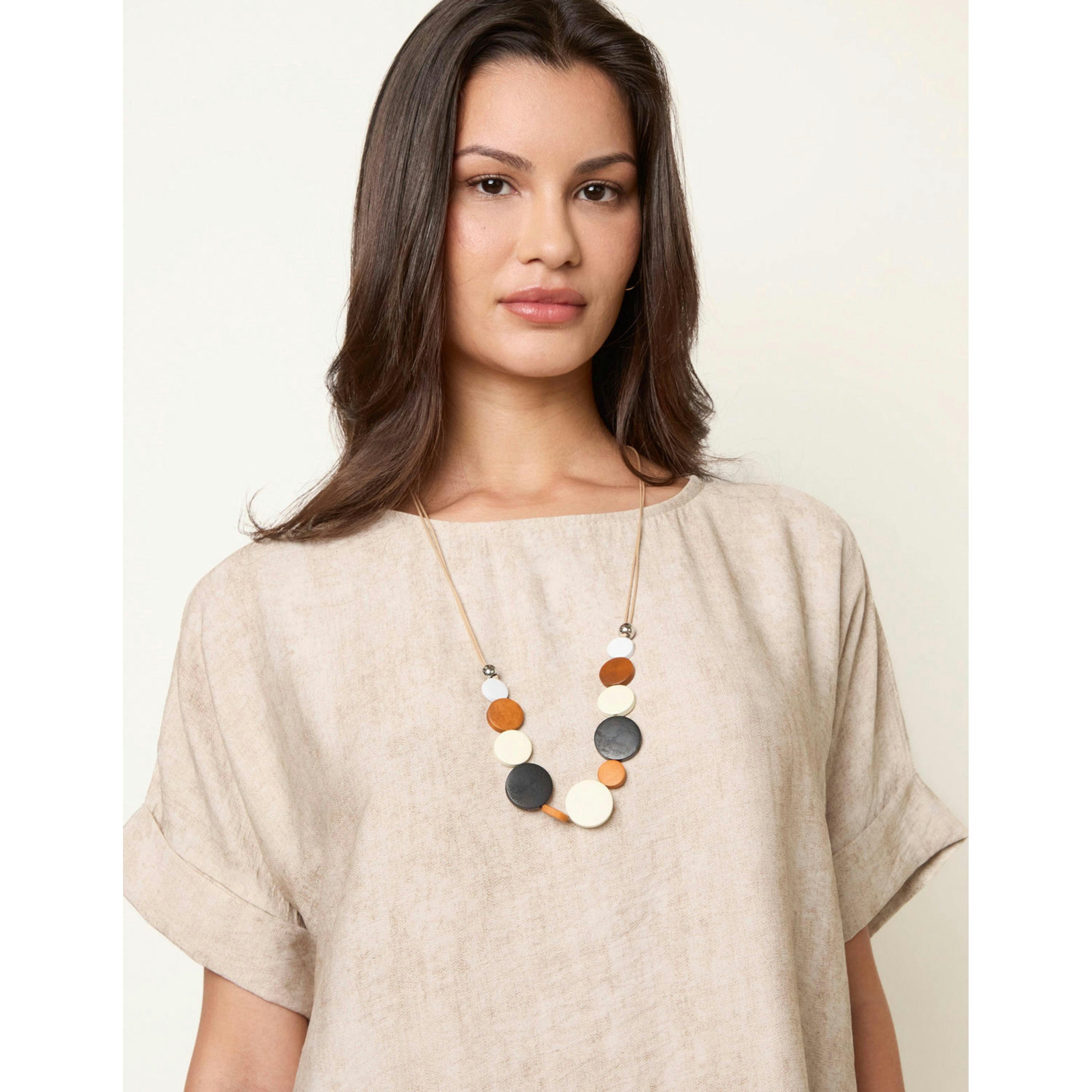 Blue Vanilla Washed Effect Tunic Dress  in Beige , view 3 of 4