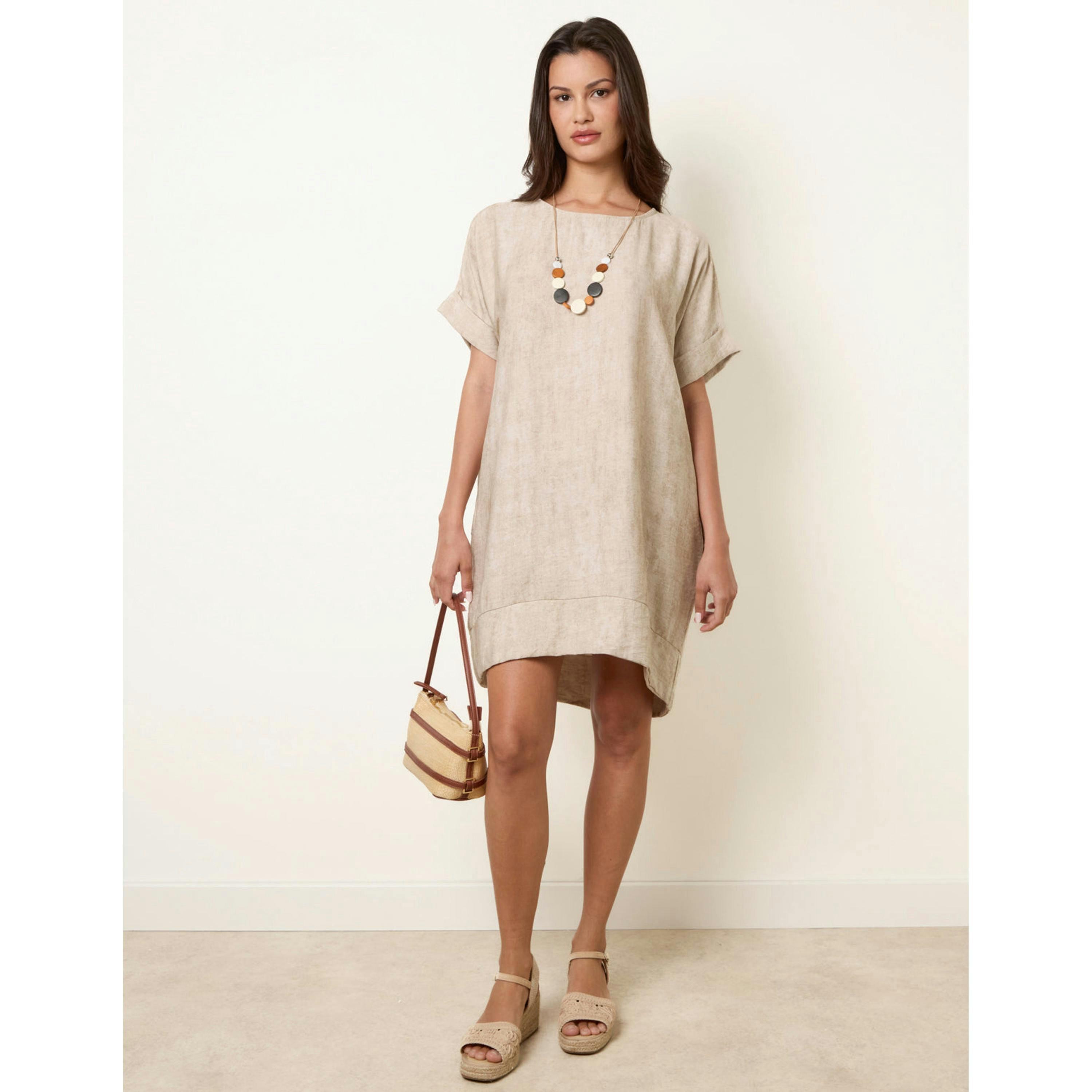 Blue Vanilla Washed Effect Tunic Dress  in Beige , view 4 of 4