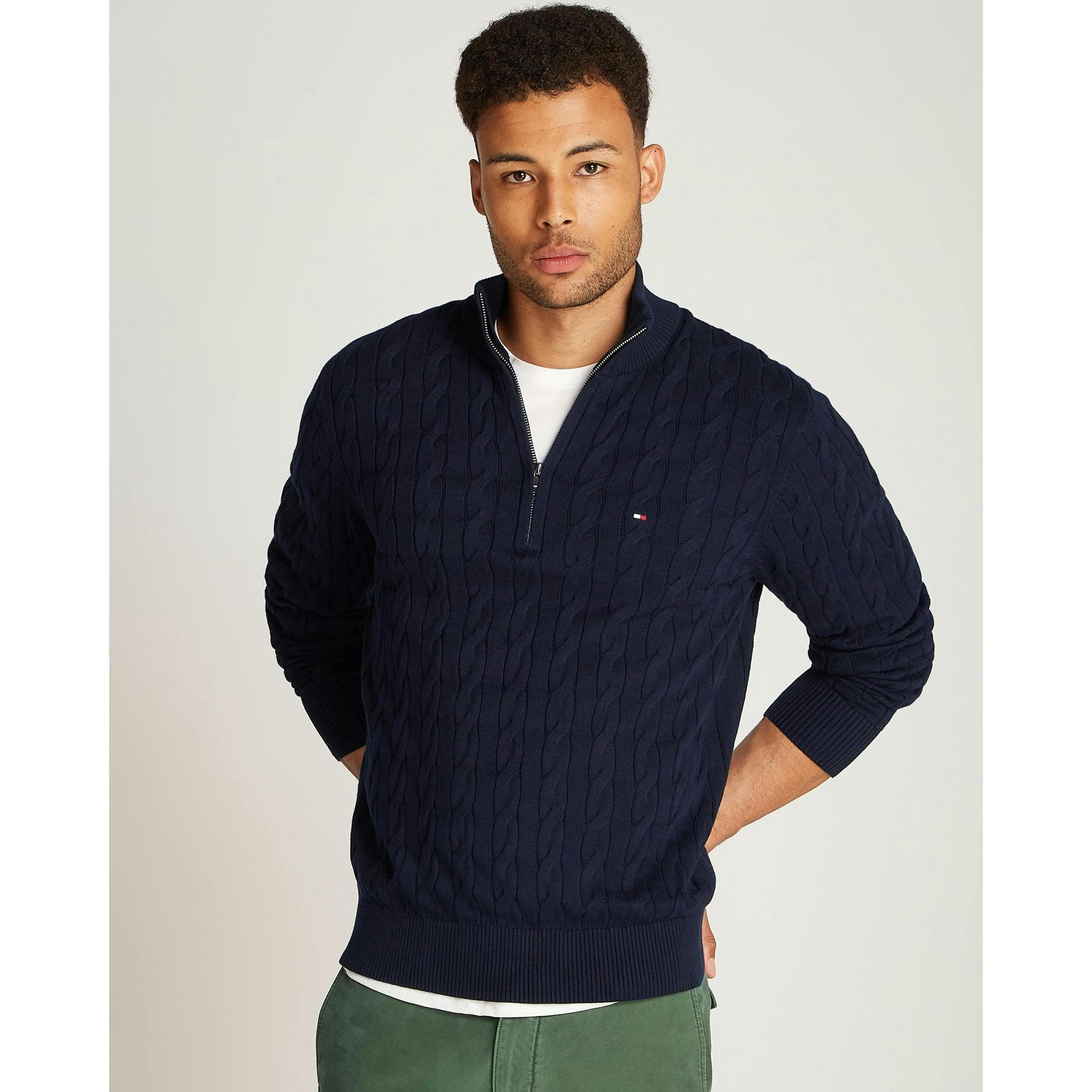 Tommy Hilfiger Cable Sweatshirt  in Blue , view 1 of 6