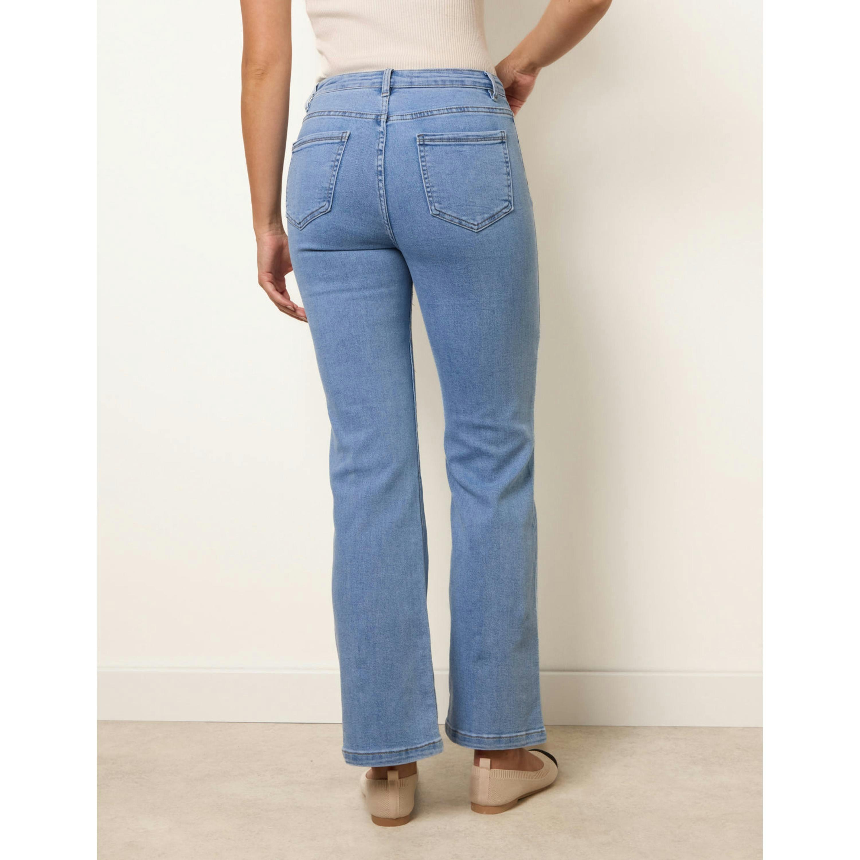Blue Vanilla Pearl Button Detail Jeans  in Blue , view 2 of 4