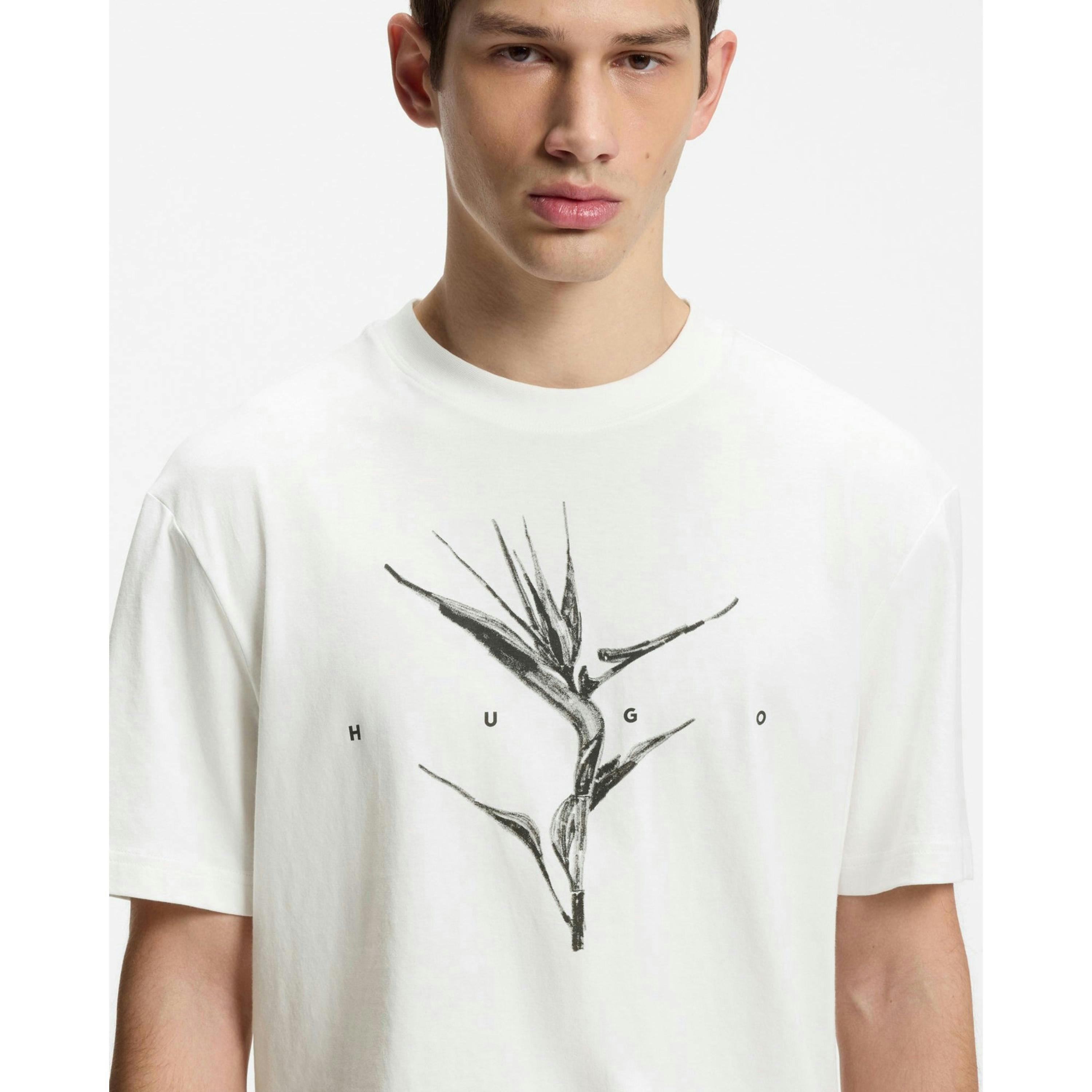 Hugo Boss Artwork and Logo T-Shirt  in Grey , view 3 of 4