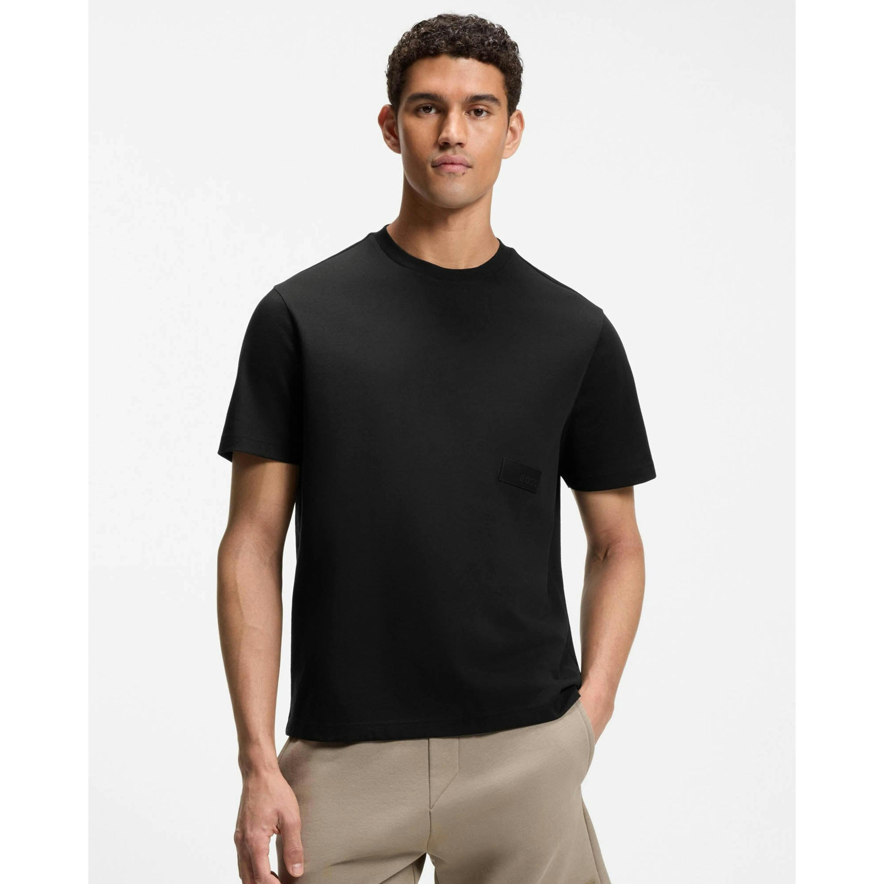 Hugo Boss Structure T-Shirt  in Black , view 1 of 4