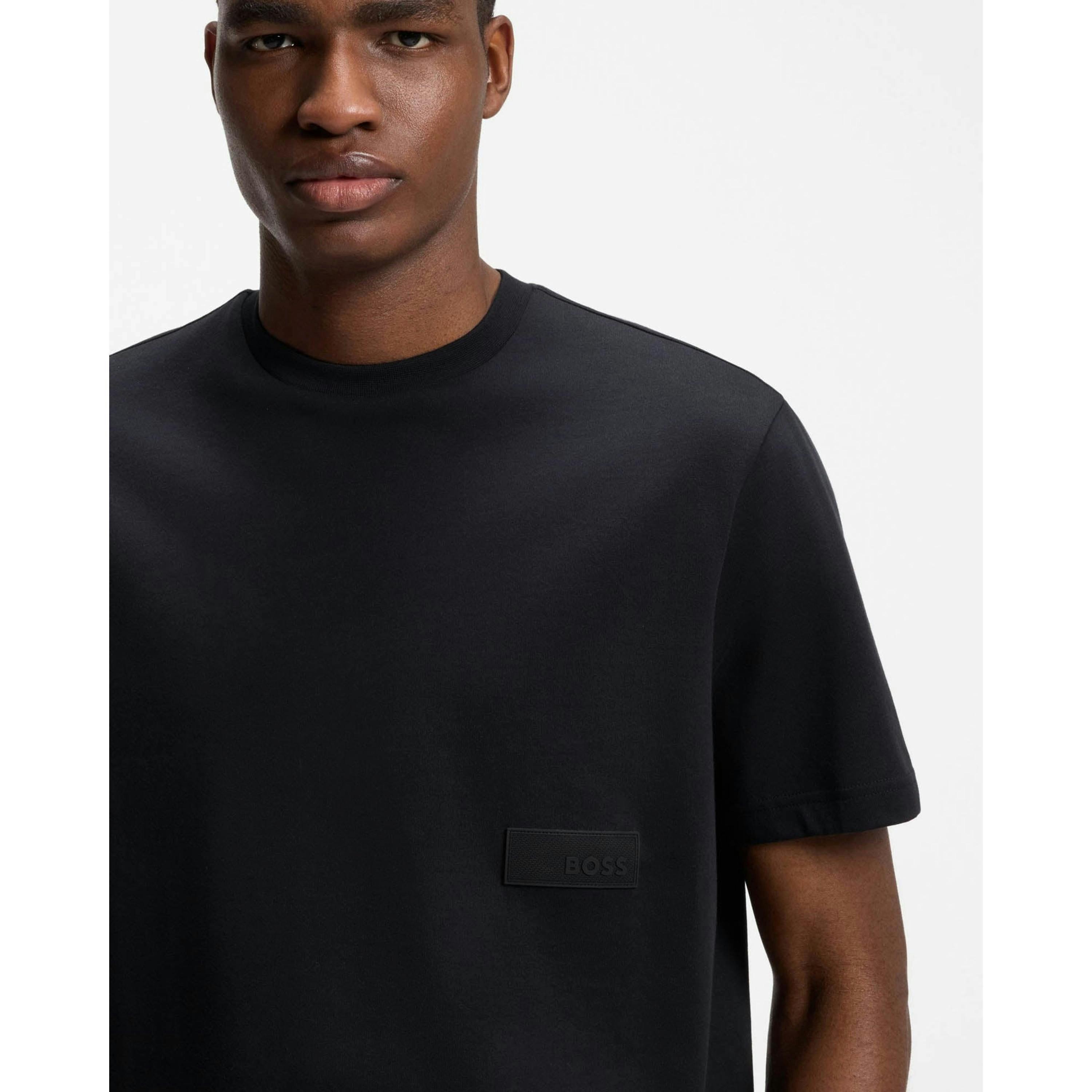 Hugo Boss Structure T-Shirt  in Black , view 3 of 4