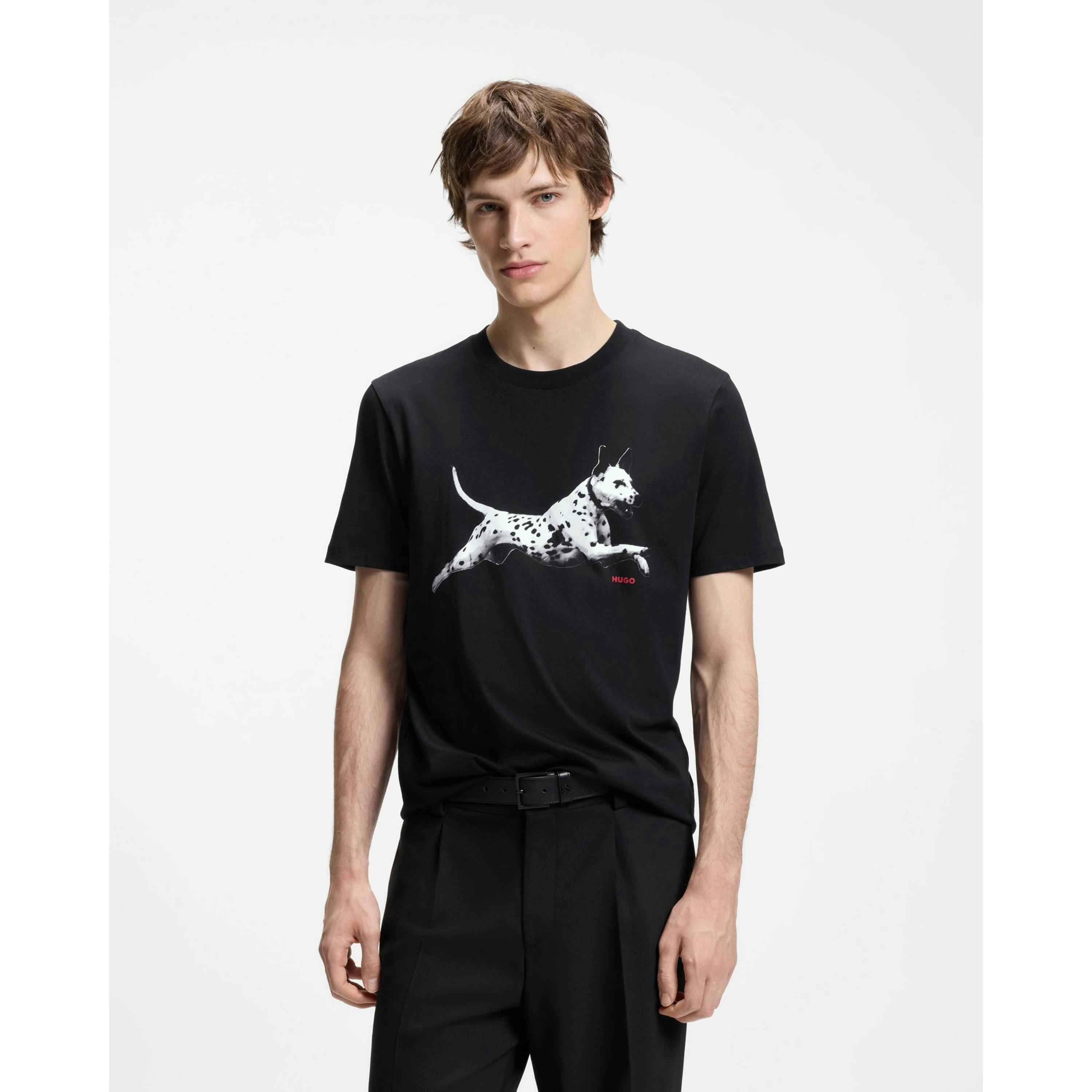 Hugo Boss Animal Artwork T-Shirt  in Black , view 1 of 4