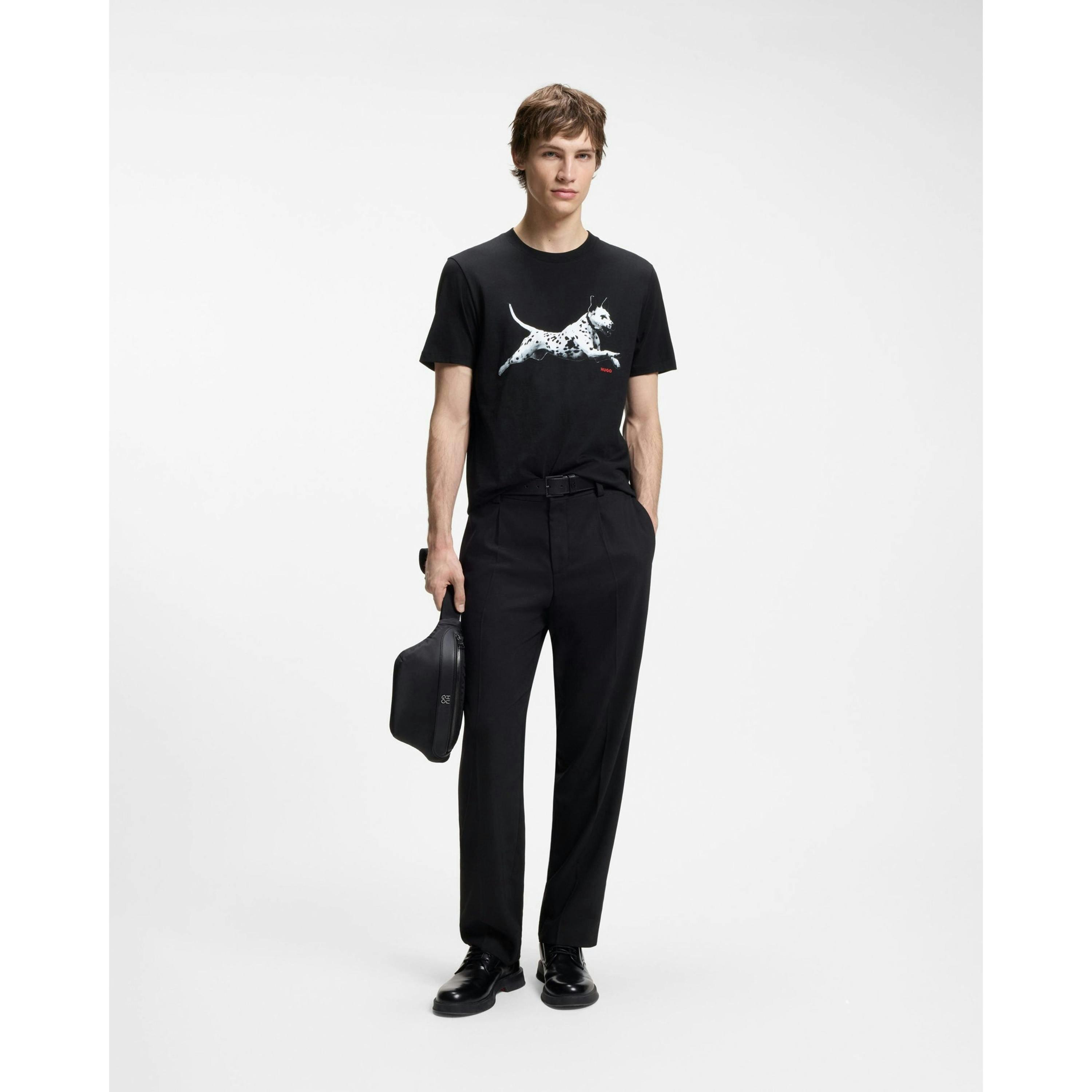Hugo Boss Animal Artwork T-Shirt  in Black , view 3 of 4