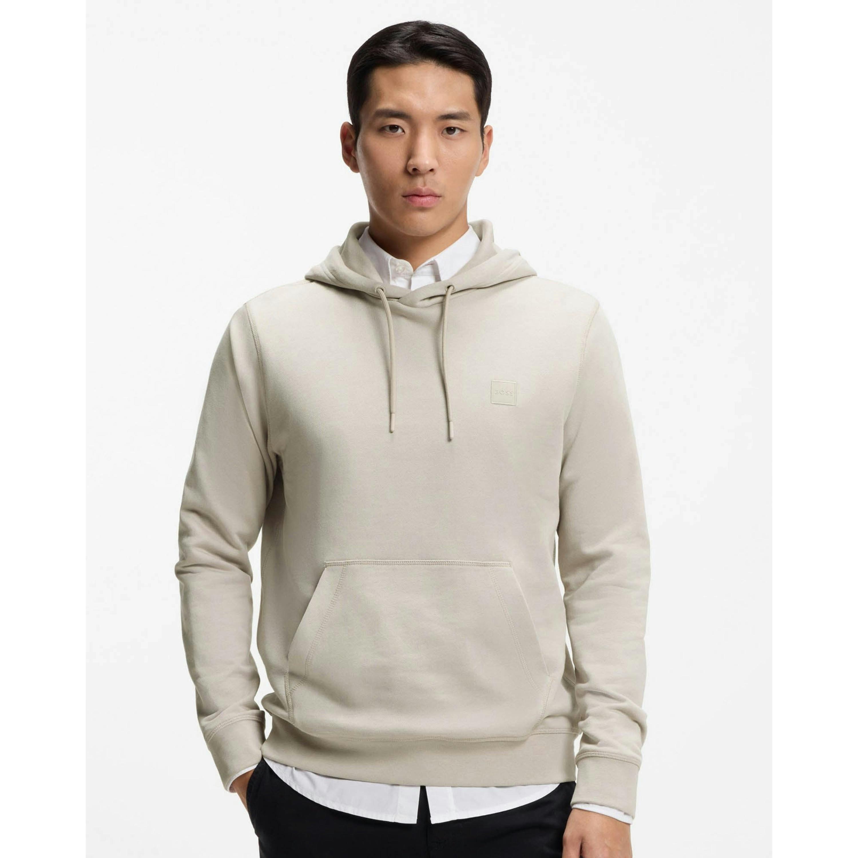 Hugo Boss Logo Patch Hoodie  in Grey , view 1 of 4