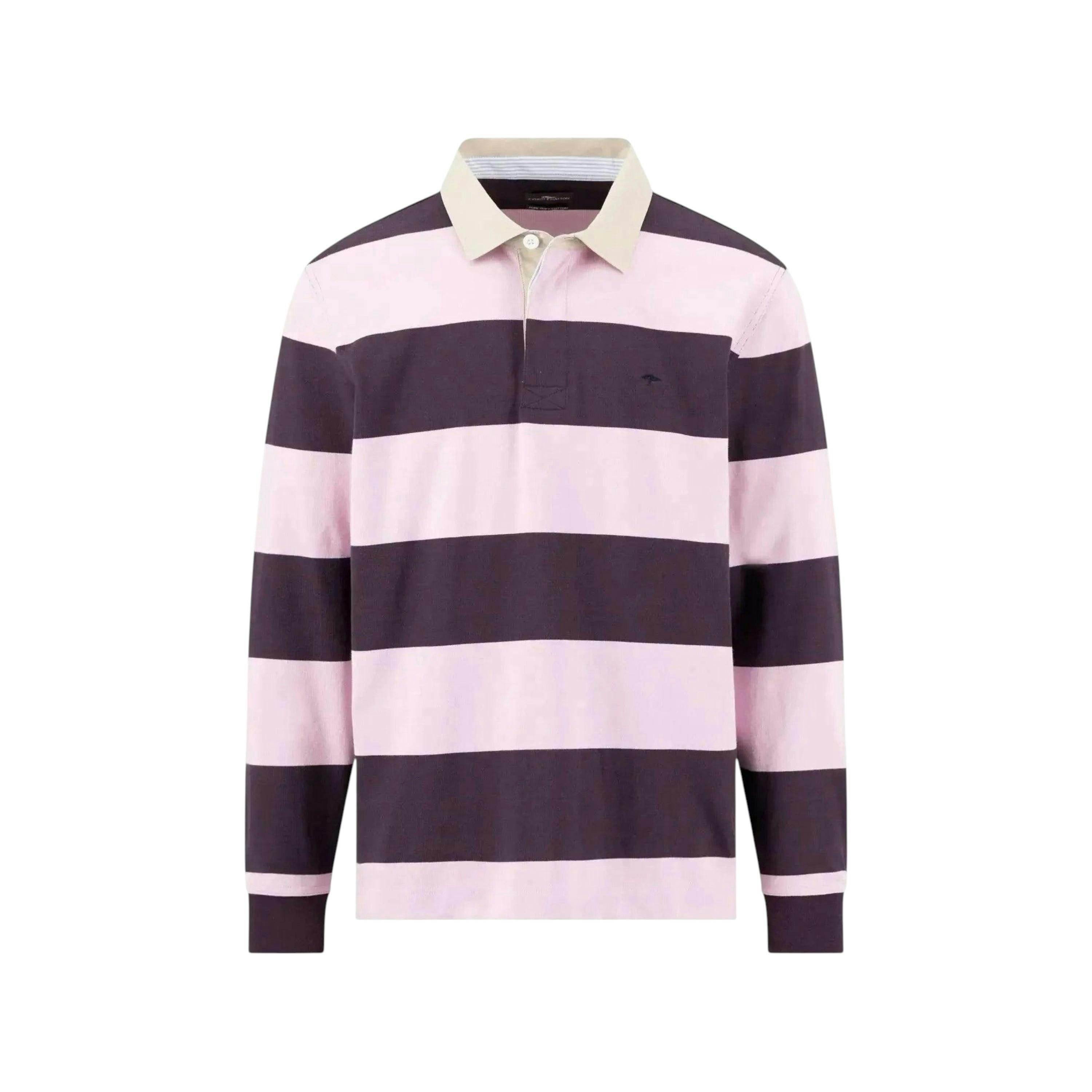 Striped Rugby Shirt Aubergine , view 1 of 5