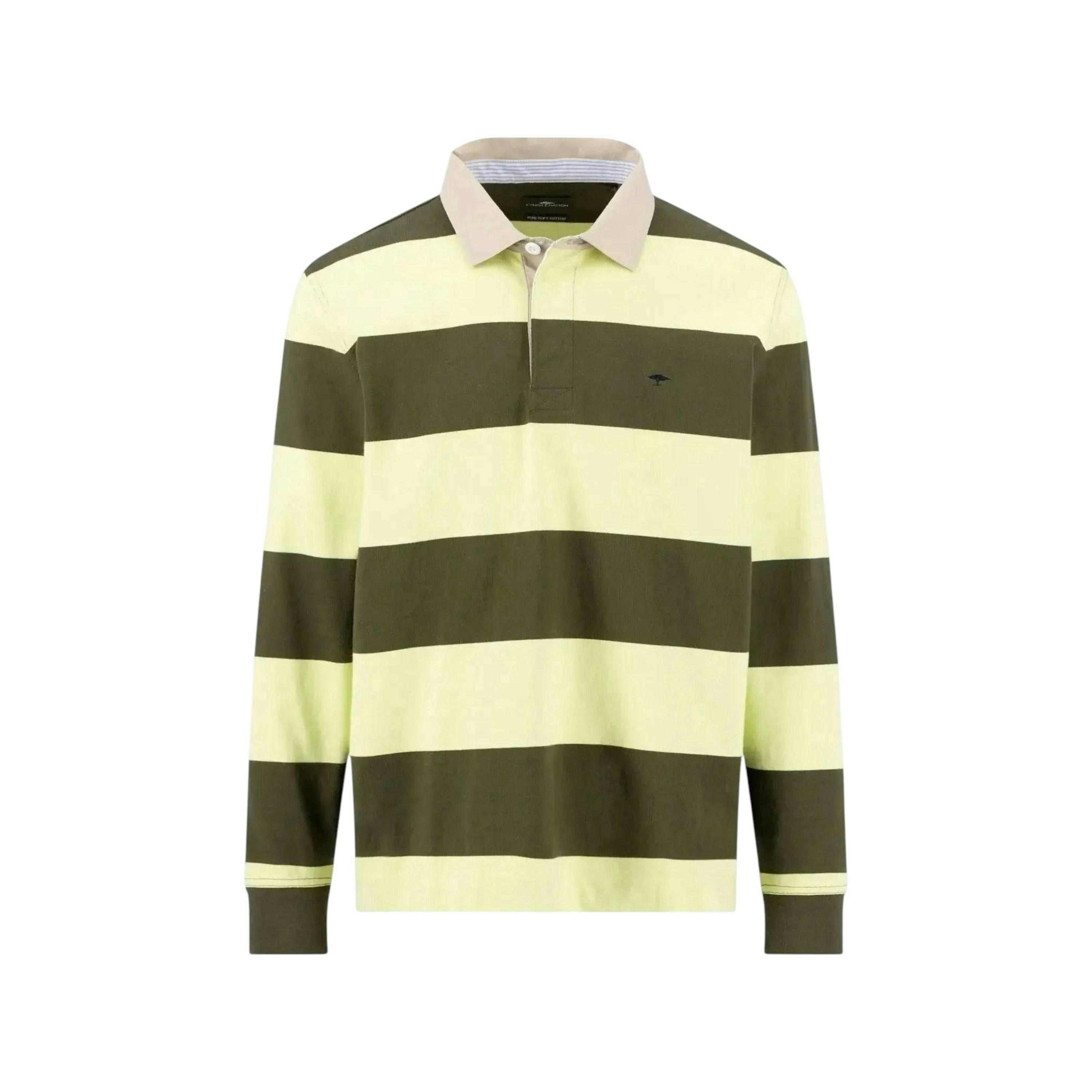 Striped Rugby Shirt Dark Khaki , view 1 of 2