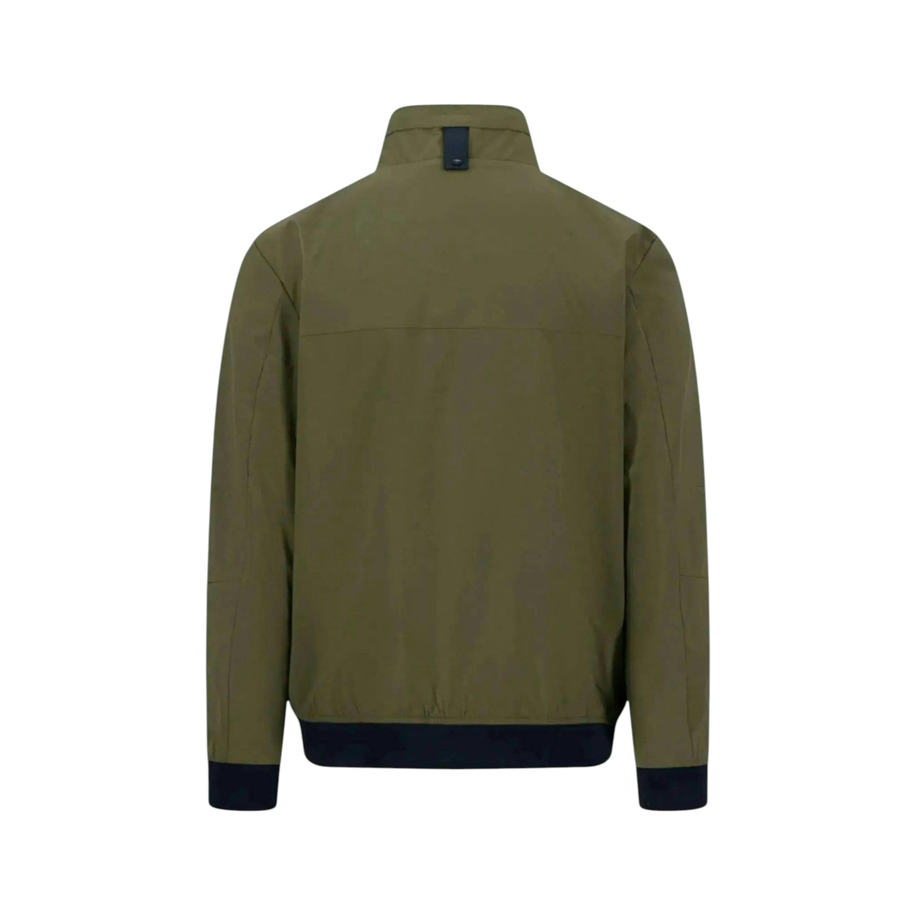 Stand Collar Zipped Pocket Jacket Dark Khaki , view 2 of 2