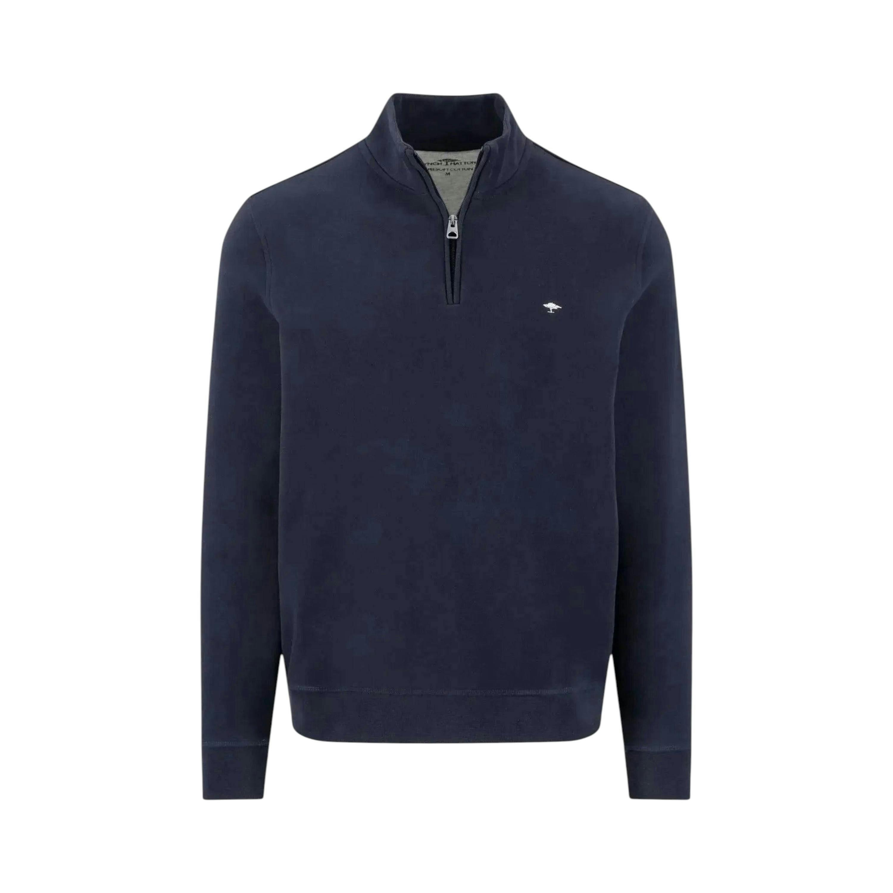 1/4 Zip Stand Collar Sweatshirt Navy , view 1 of 2