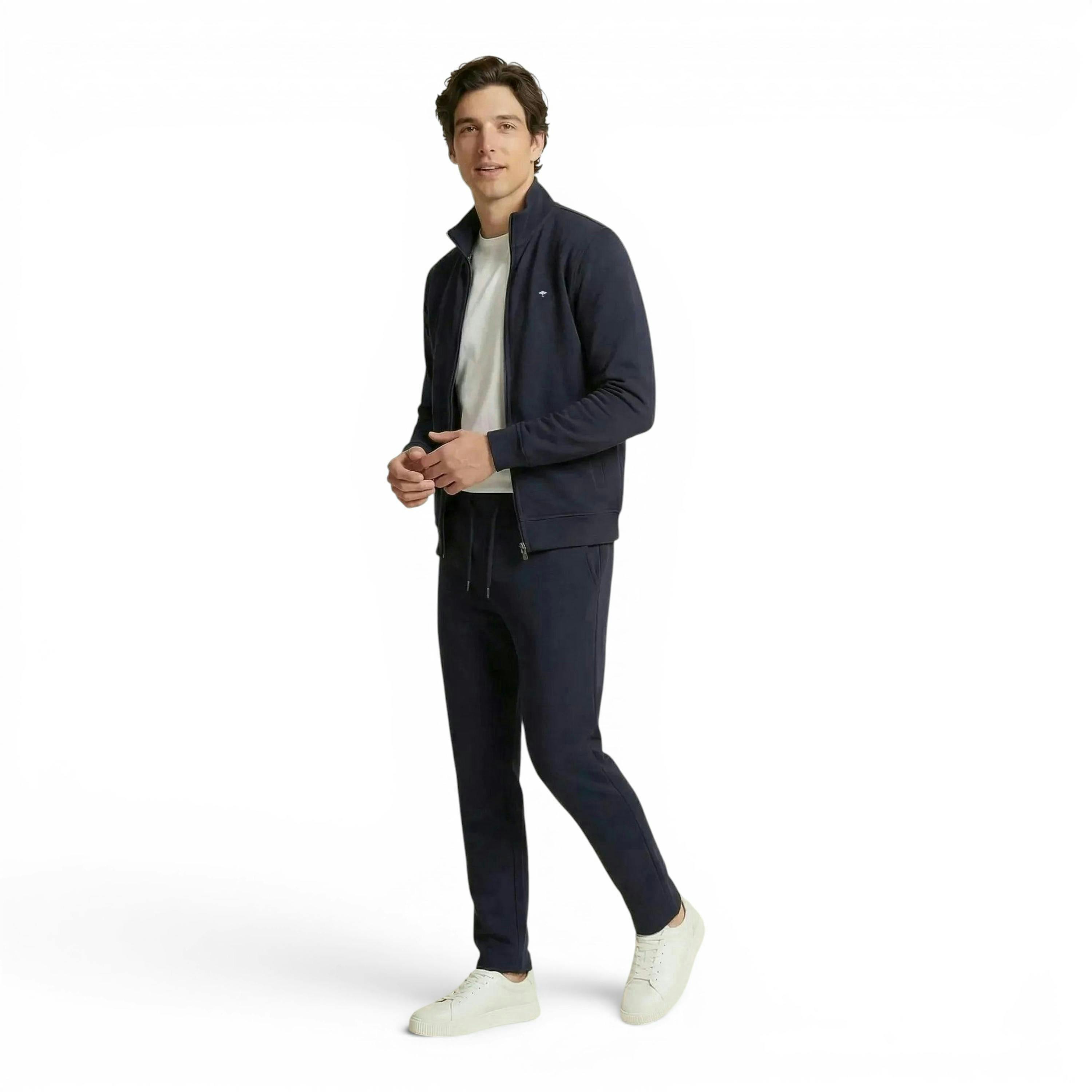 Stand Collar Full Zip Sweatshirt Navy , view 4 of 5