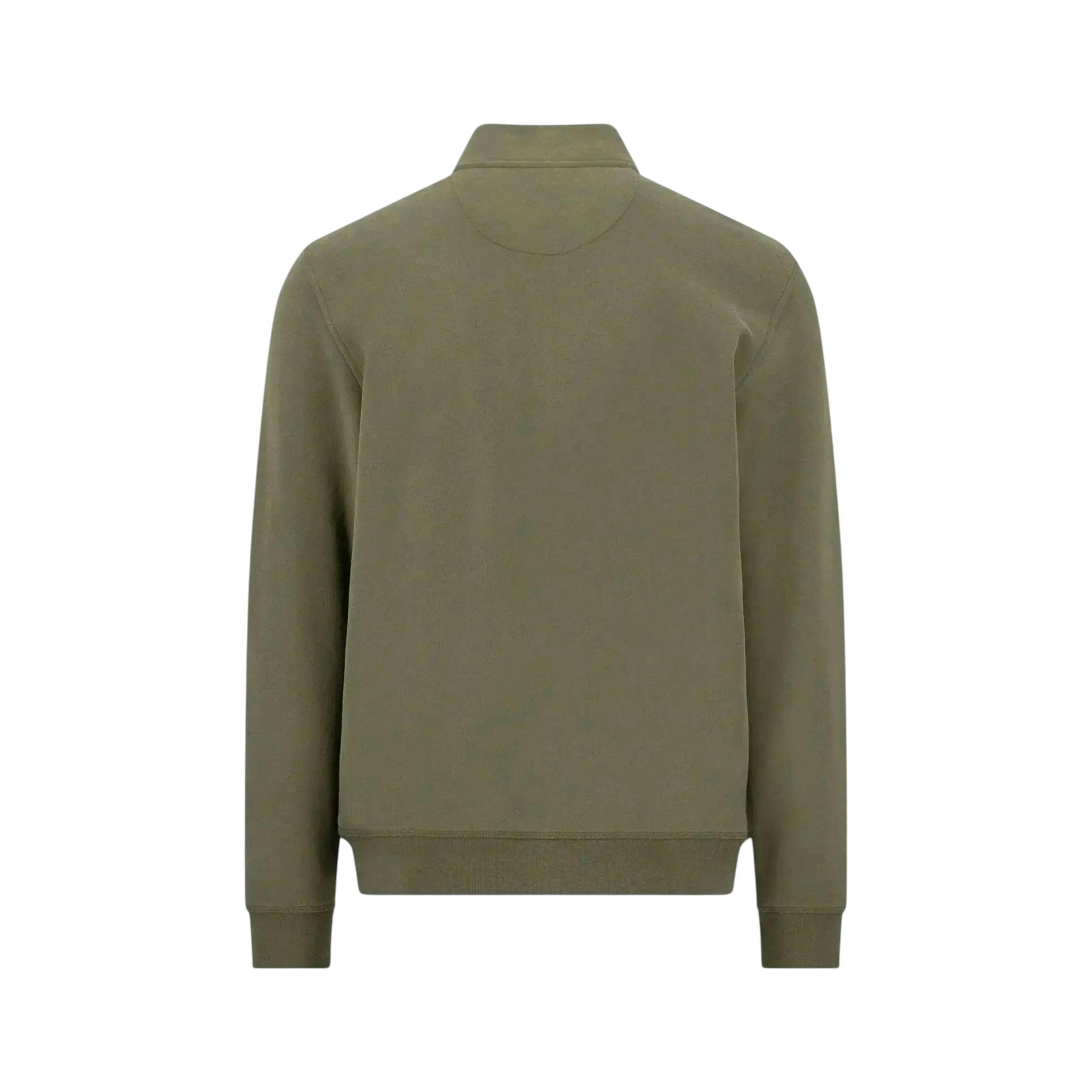 Stand Collar Full Zip Sweatshirt Dark Khaki , view 2 of 2
