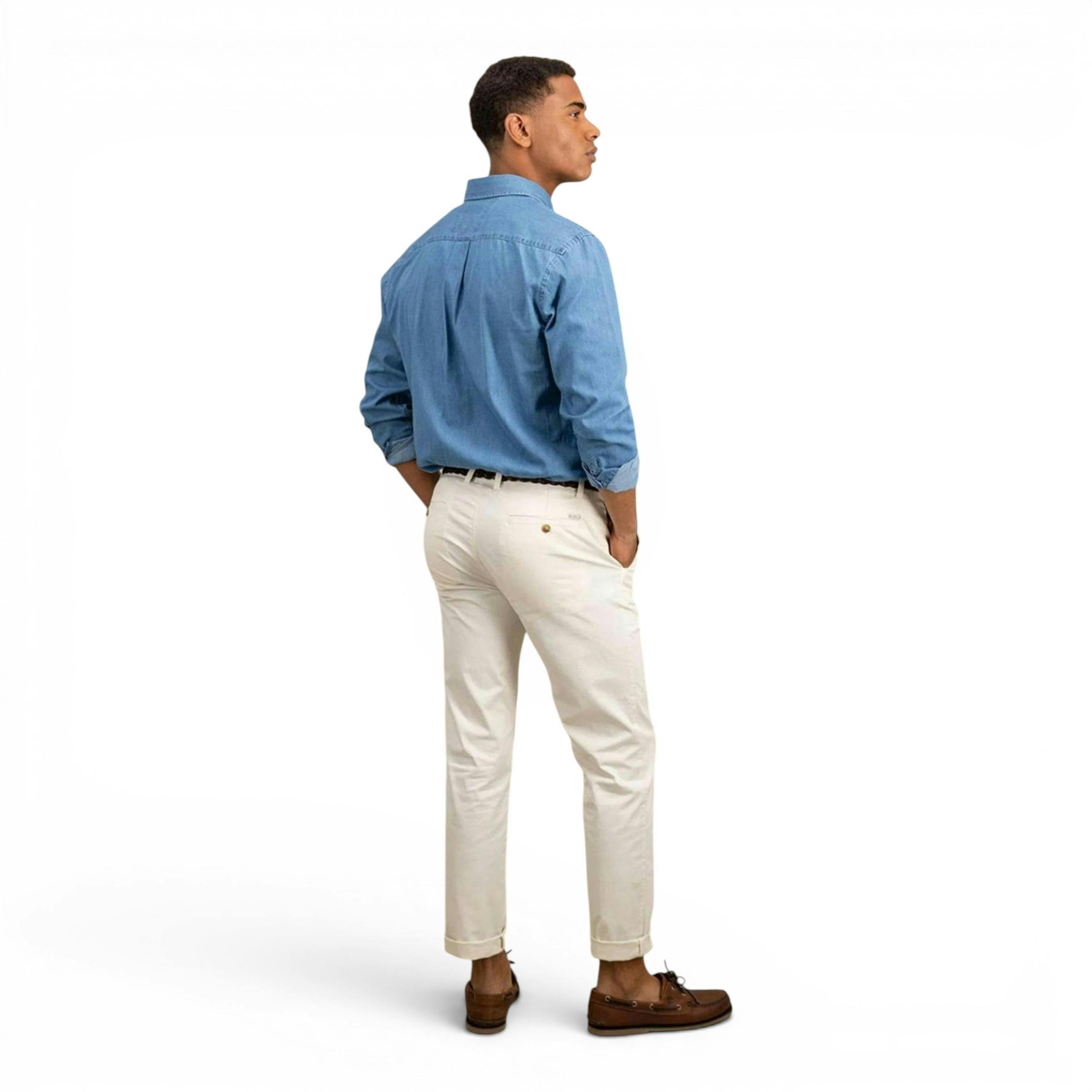 Button Down Denim Shirt Crystal Blue , view 4 of 5