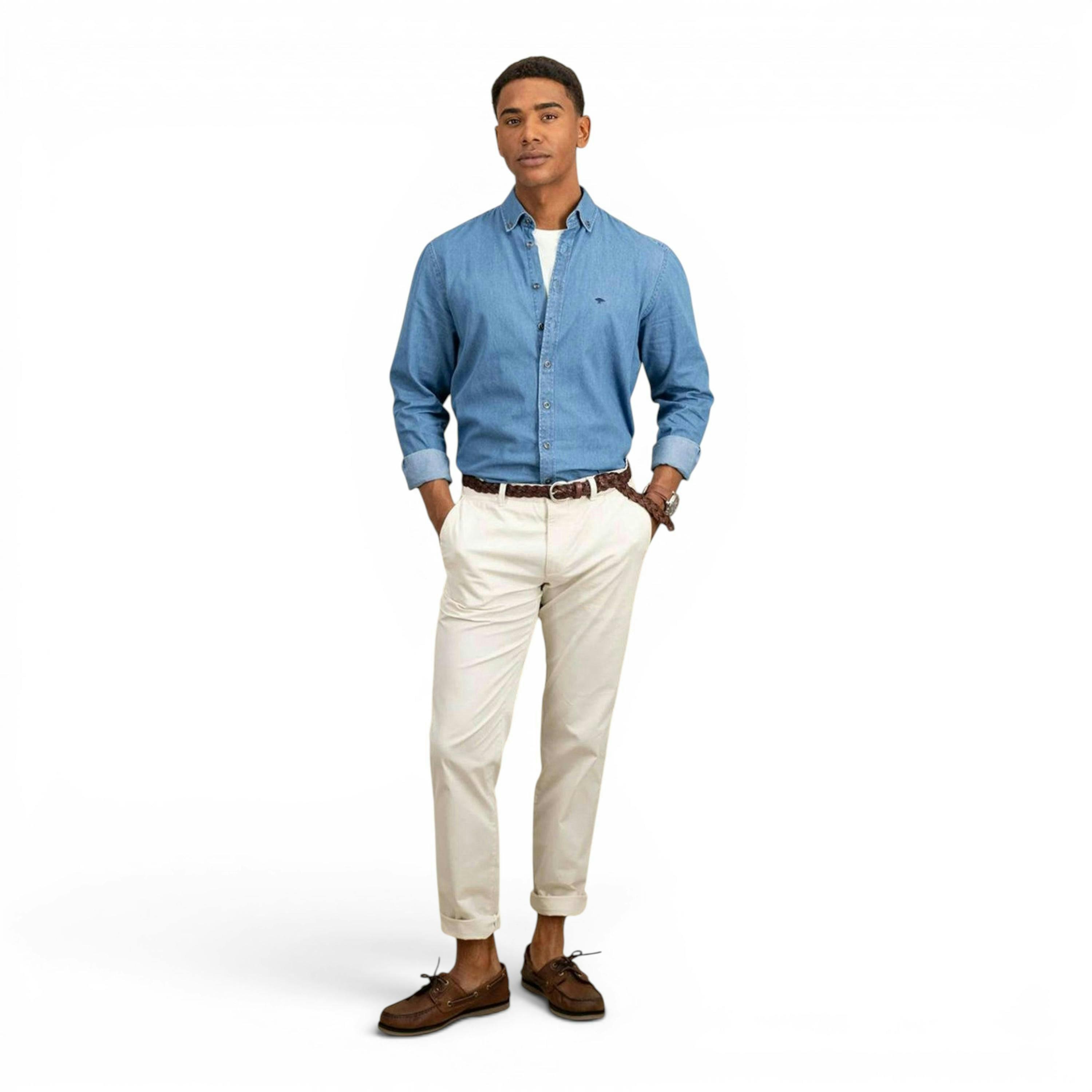 Button Down Denim Shirt Crystal Blue , view 5 of 5