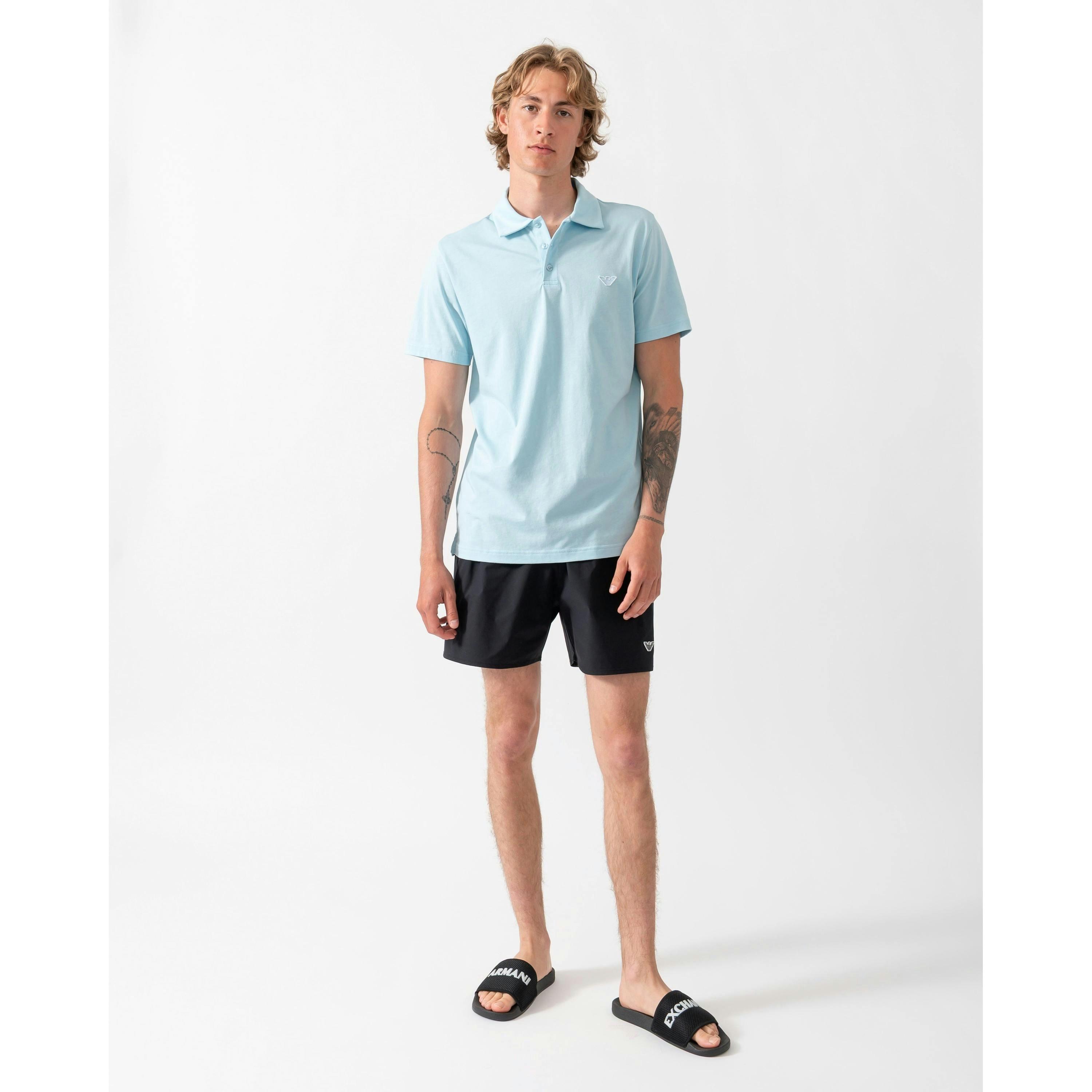 Emporio Armani Eagle Logo Polo Shirt  in Blue , view 1 of 3