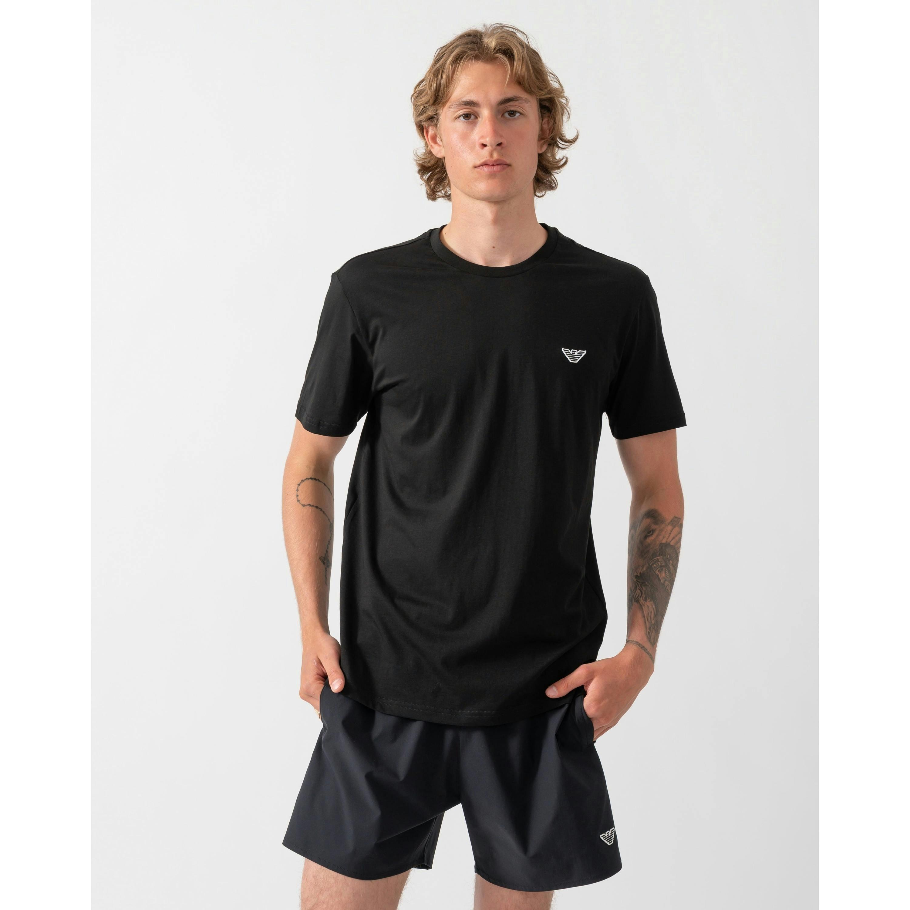Emporio Armani Eagle Logo T-Shirt  in Black , view 1 of 4