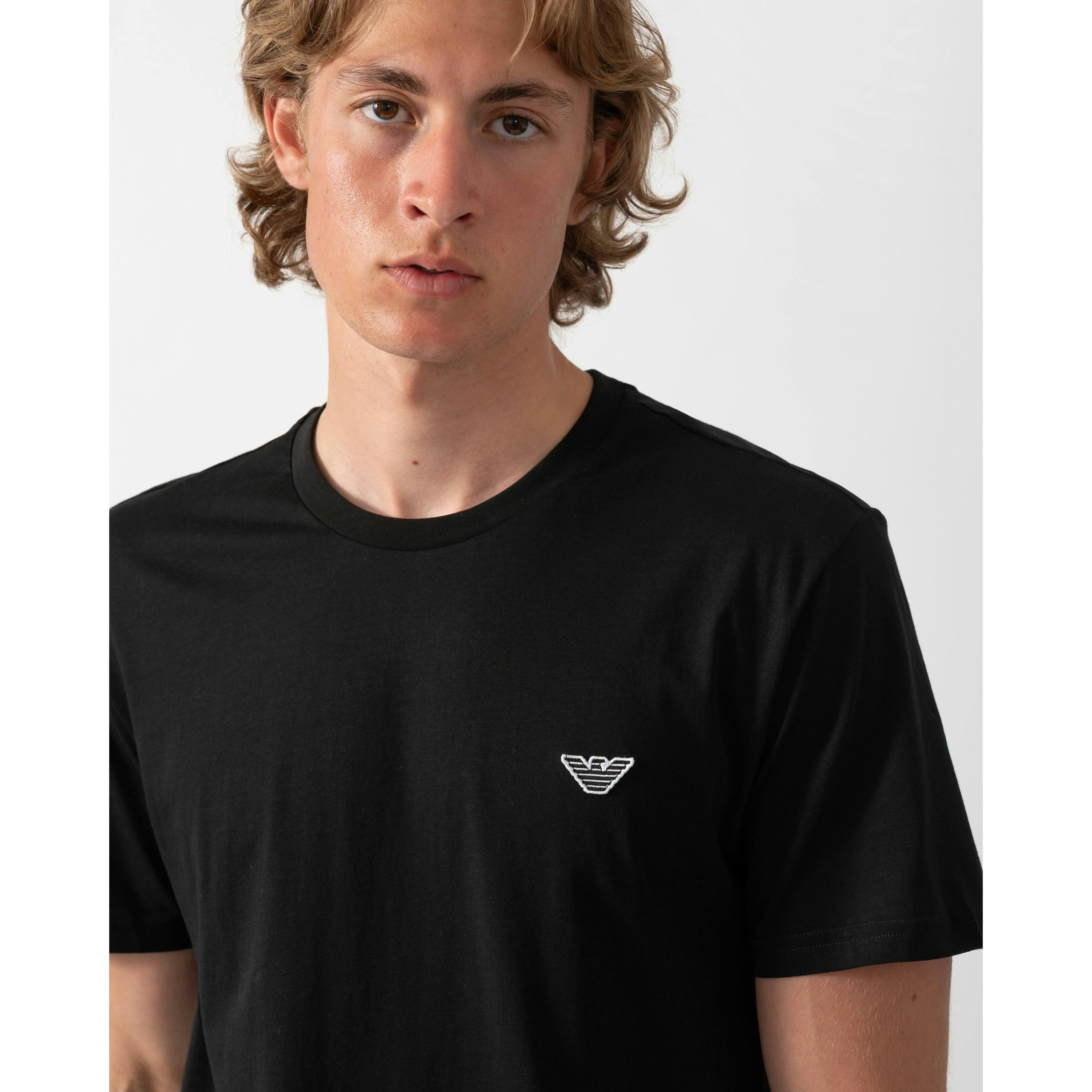 Emporio Armani Eagle Logo T-Shirt  in Black , view 3 of 4