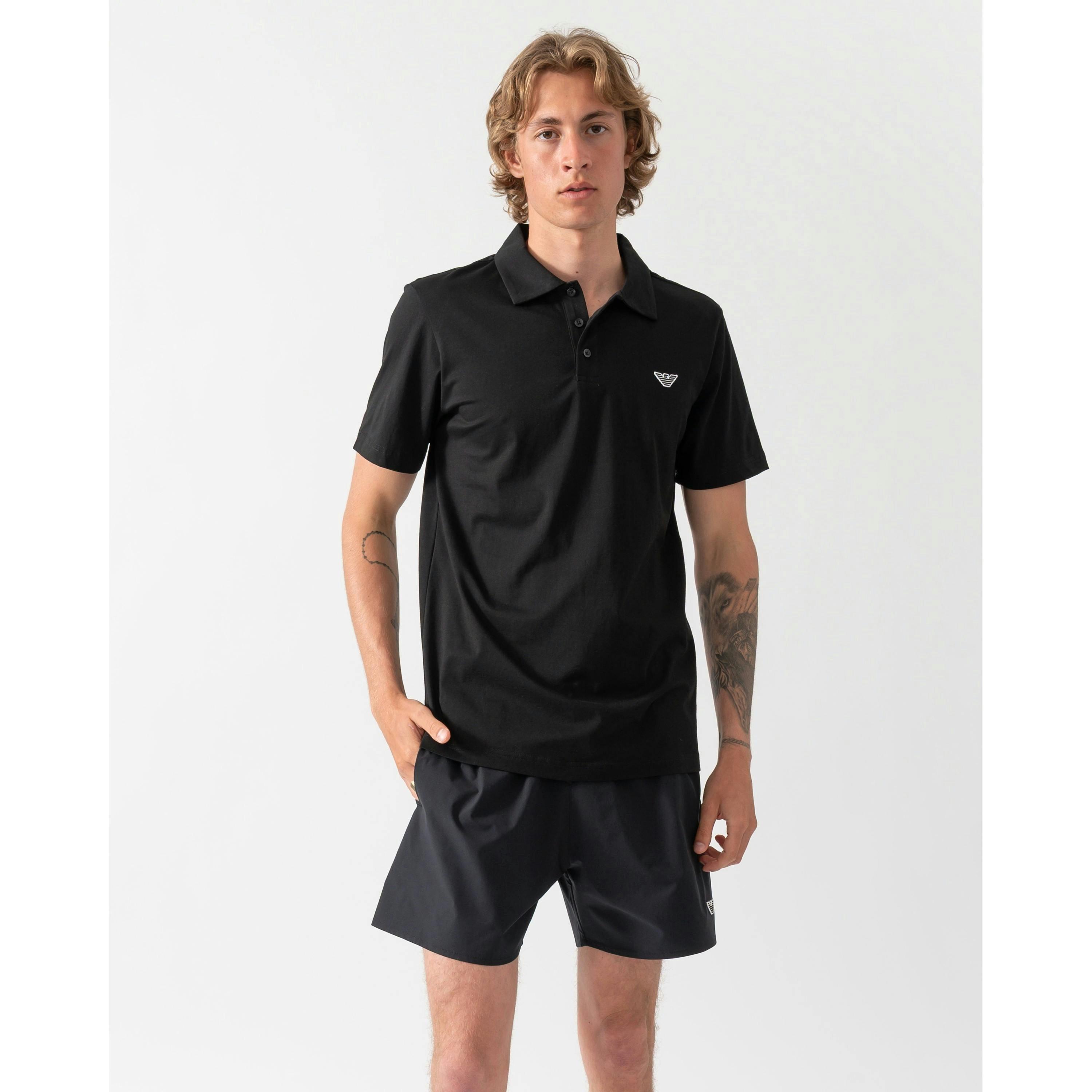 Emporio Armani Eagle Logo Polo Shirt  in Black , view 1 of 4