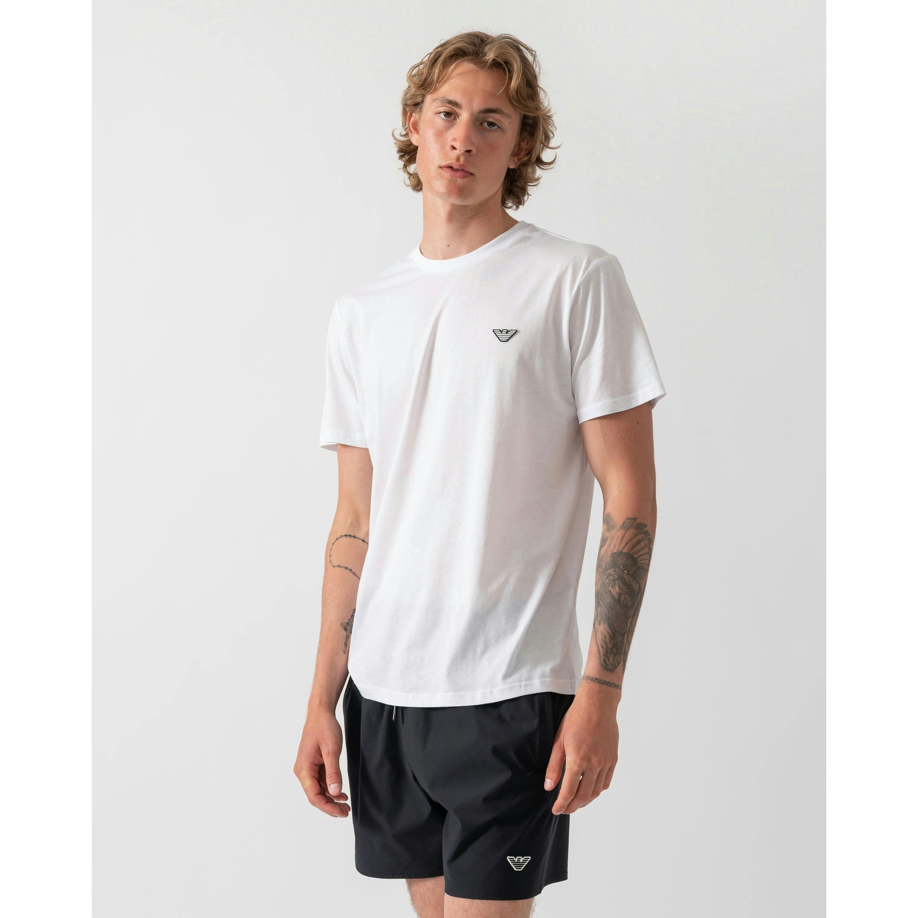 Emporio Armani Eagle Logo T-Shirt  in White , view 1 of 4