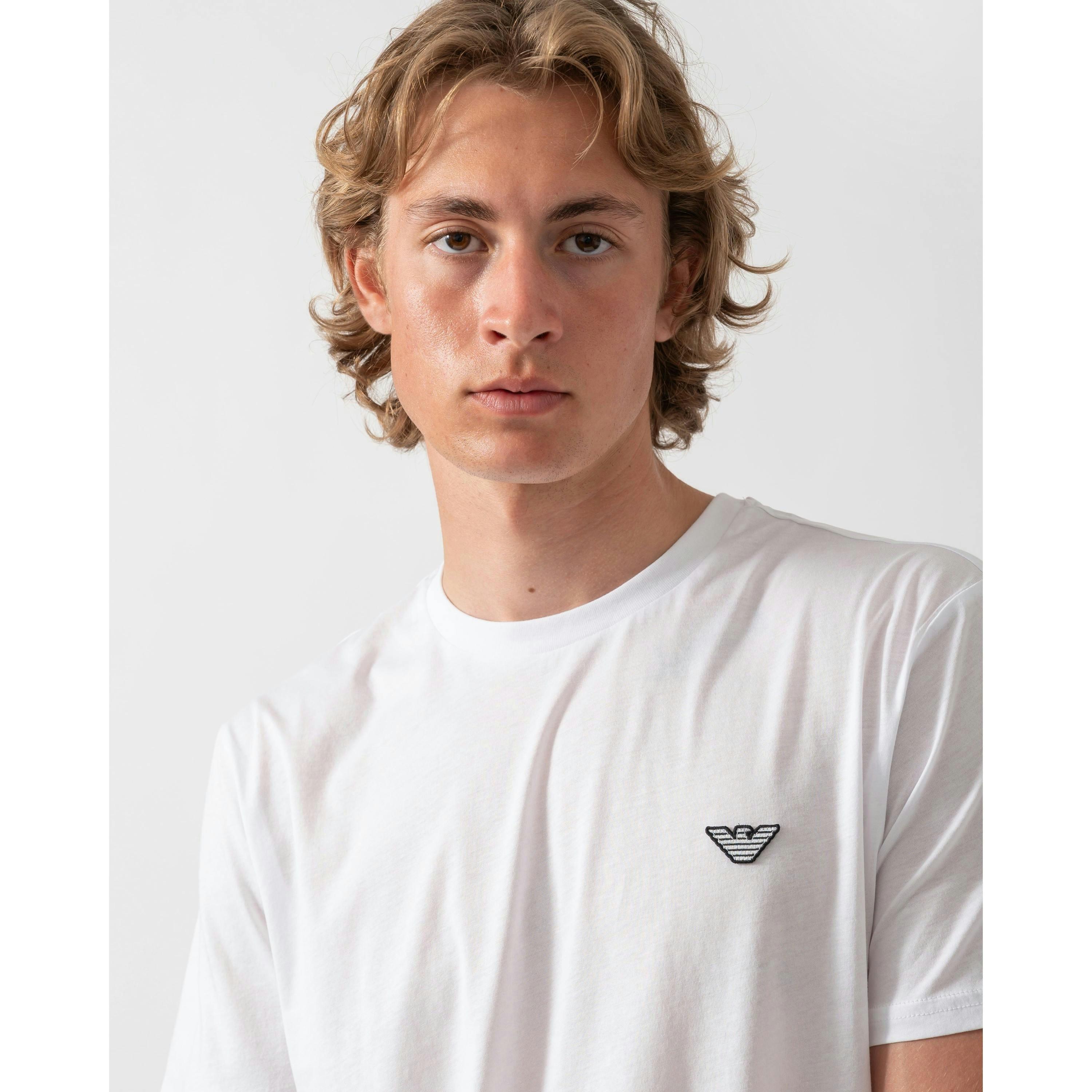 Emporio Armani Eagle Logo T-Shirt  in White , view 3 of 4