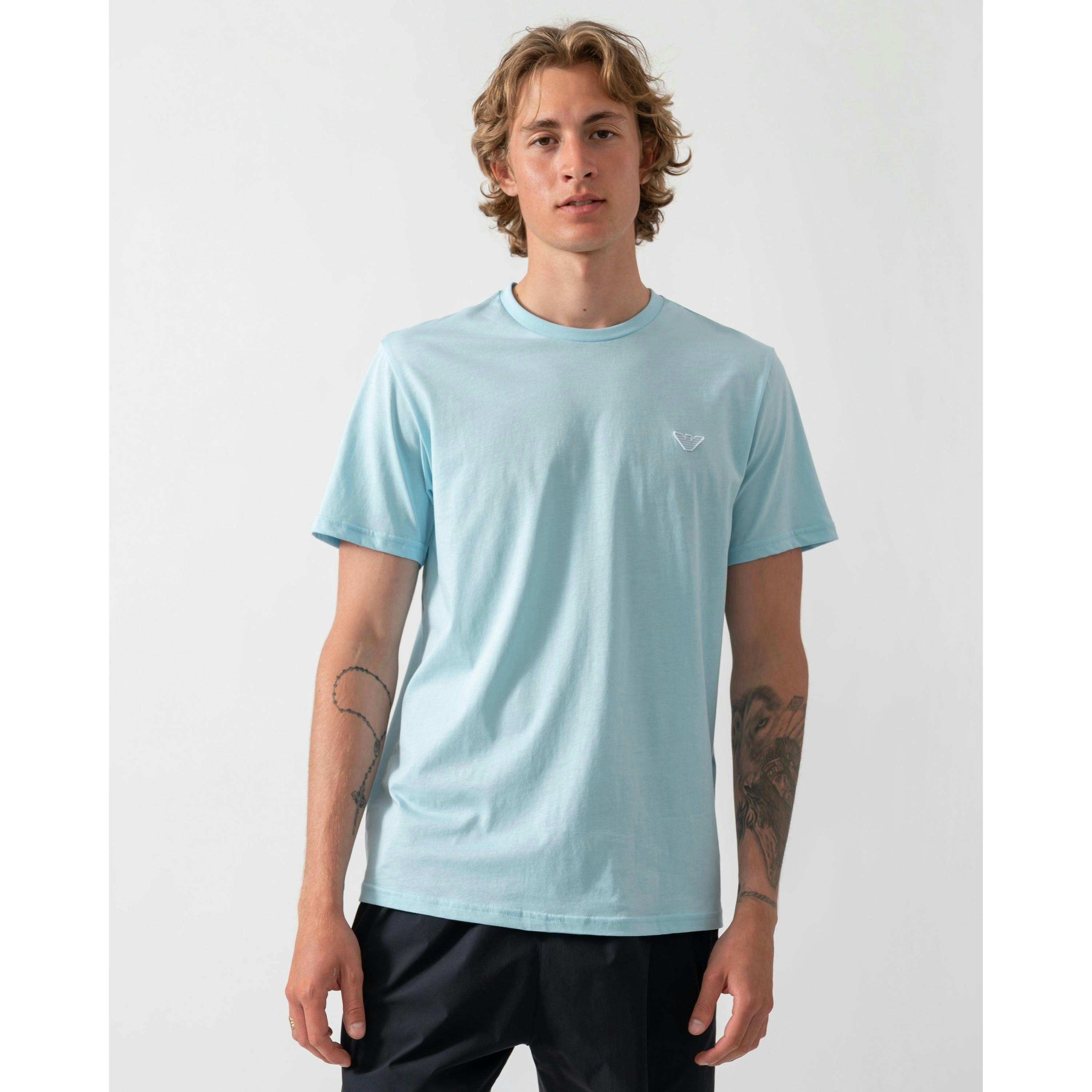 Emporio Armani Eagle Logo T-Shirt  in Blue , view 1 of 4