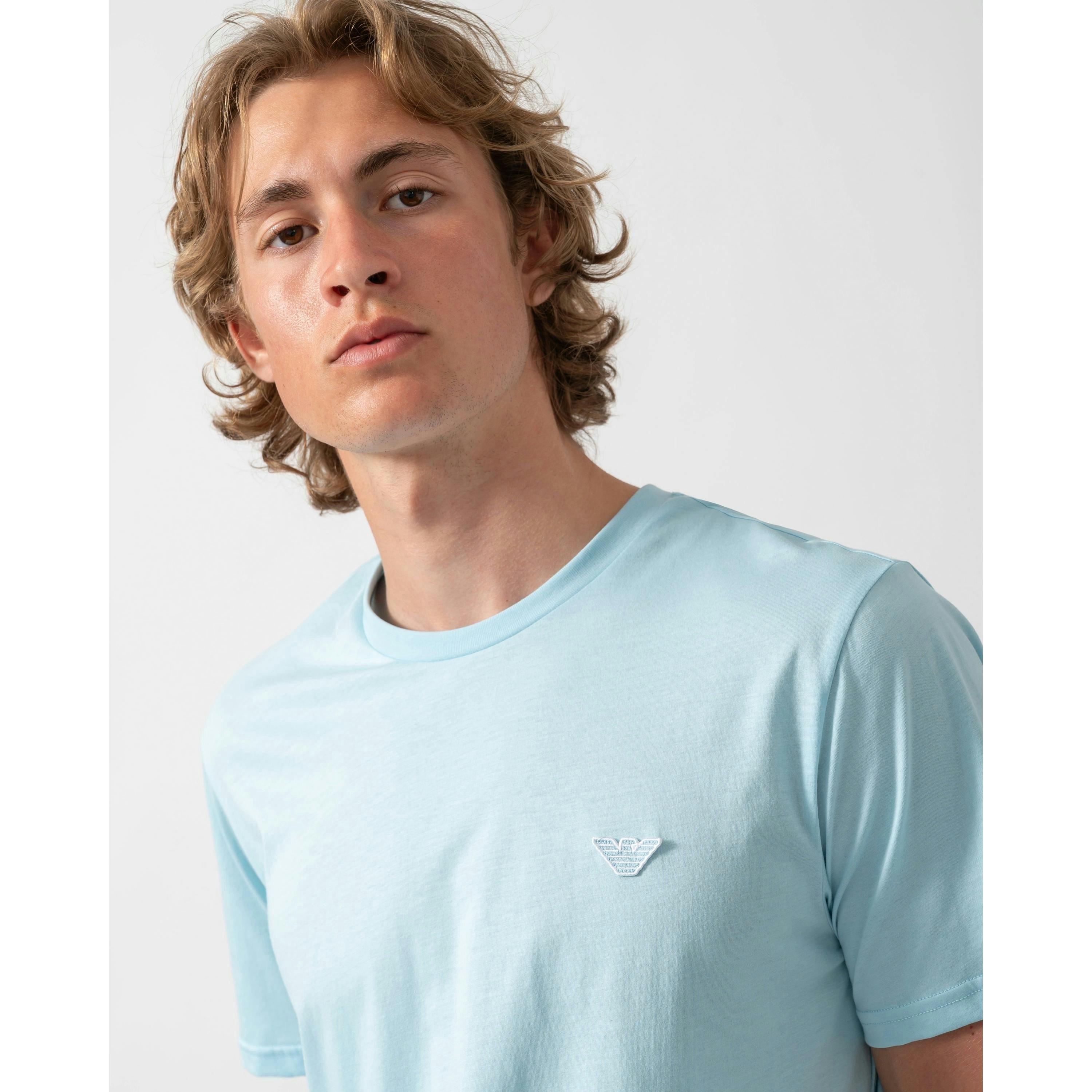 Emporio Armani Eagle Logo T-Shirt  in Blue , view 3 of 4