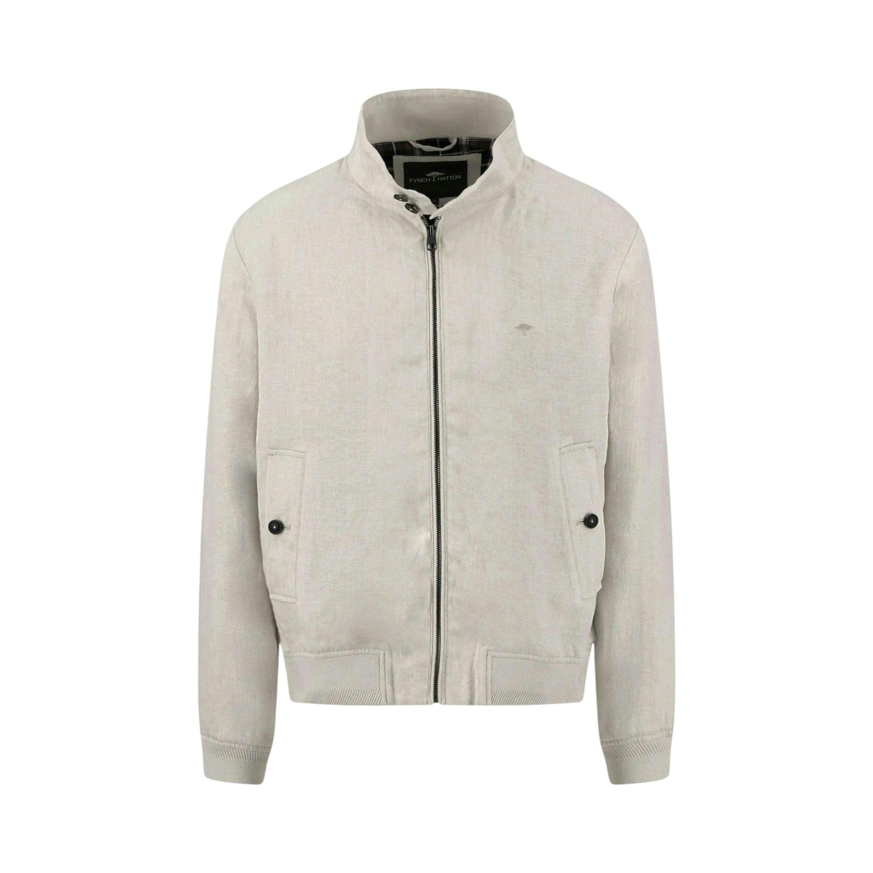 Pure Linen Harrington Jacket Cement , view 1 of 5