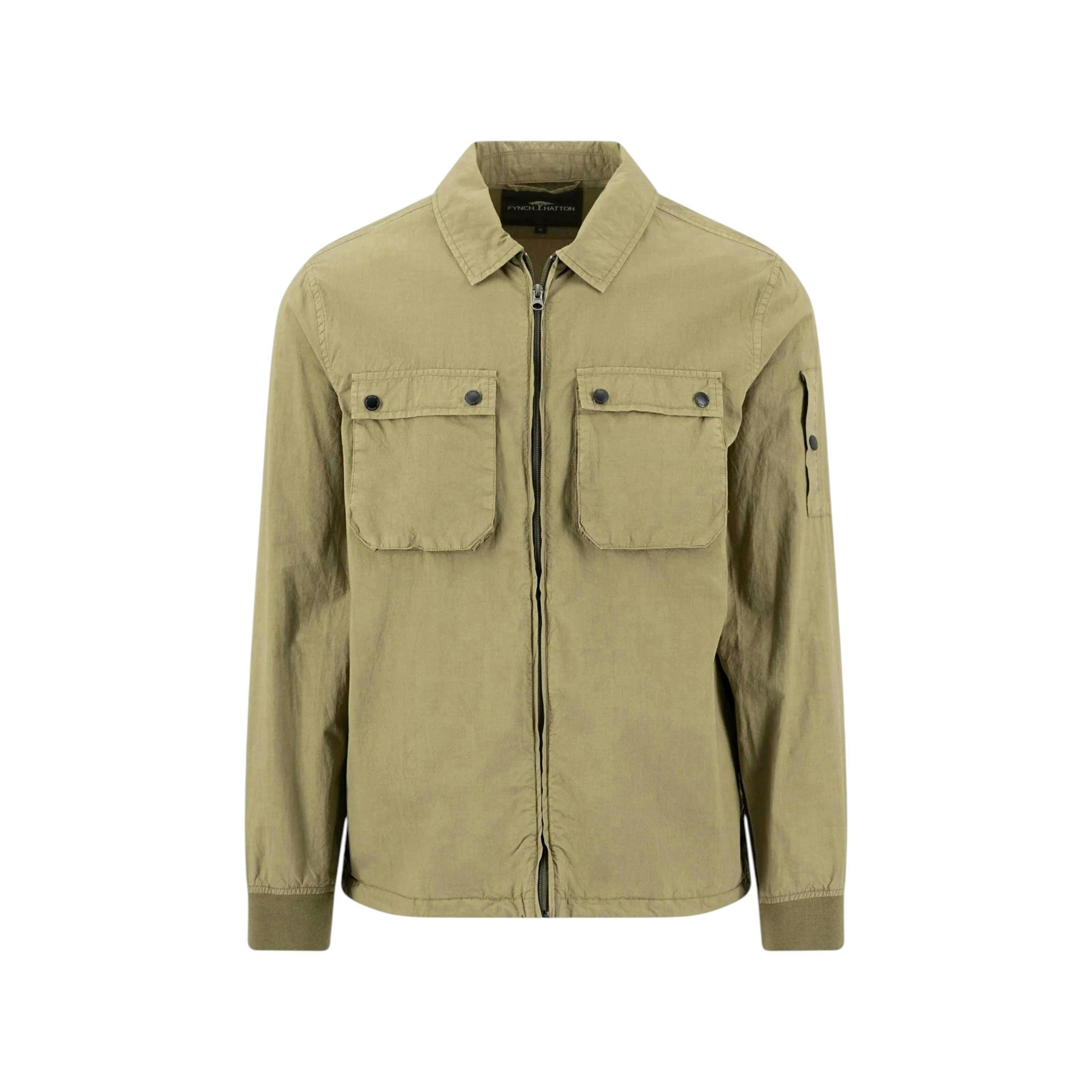 Garment Dyed Overshirt Dark Khaki , view 1 of 2