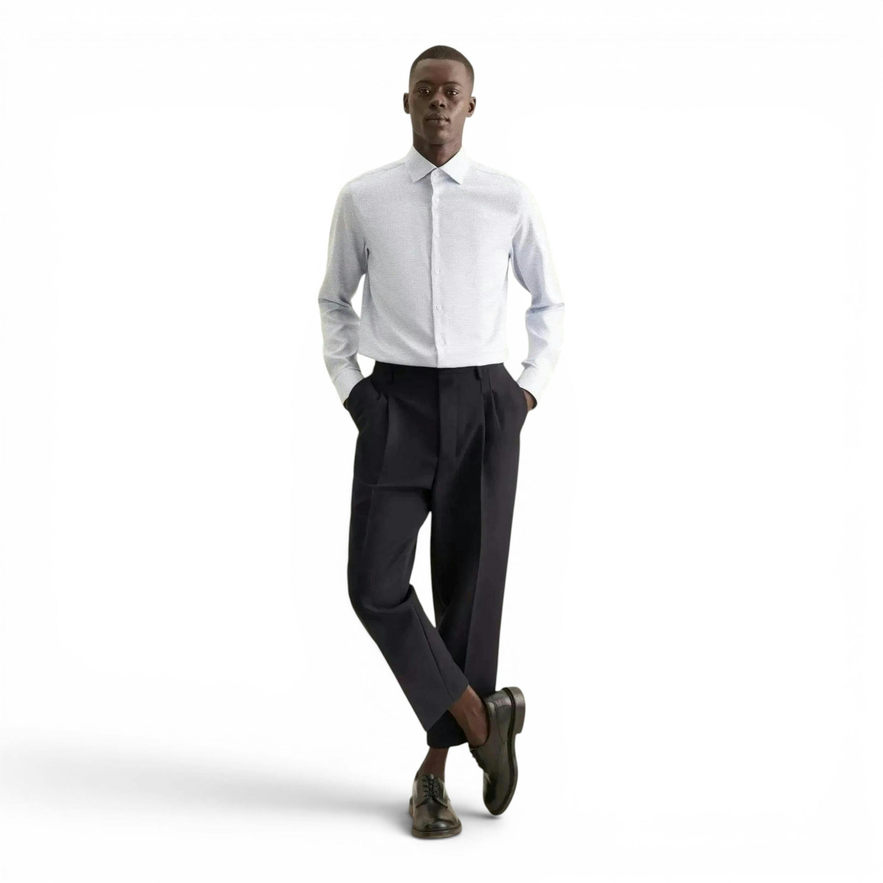 Slim Fit No Iron New Kent Structured Business Shirt Light Green , view 4 of 6