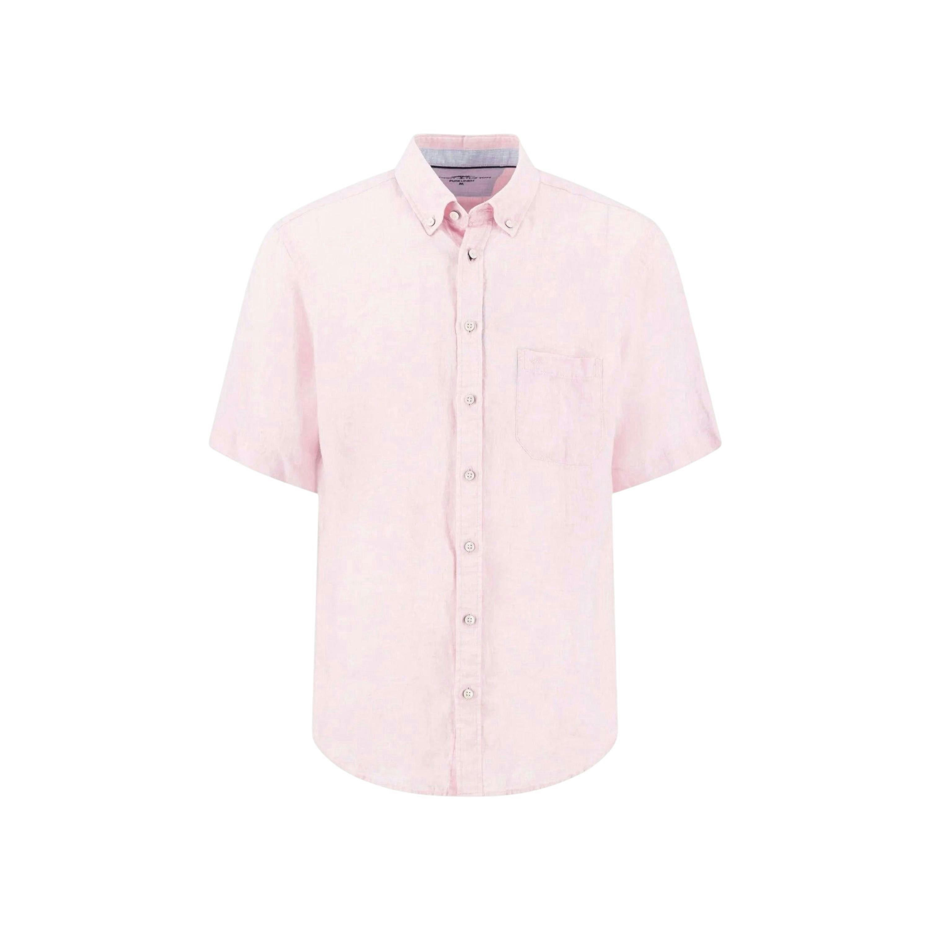 Premium Linen Button Down Short Sleeved Shirt Magnolia , view 1 of 5