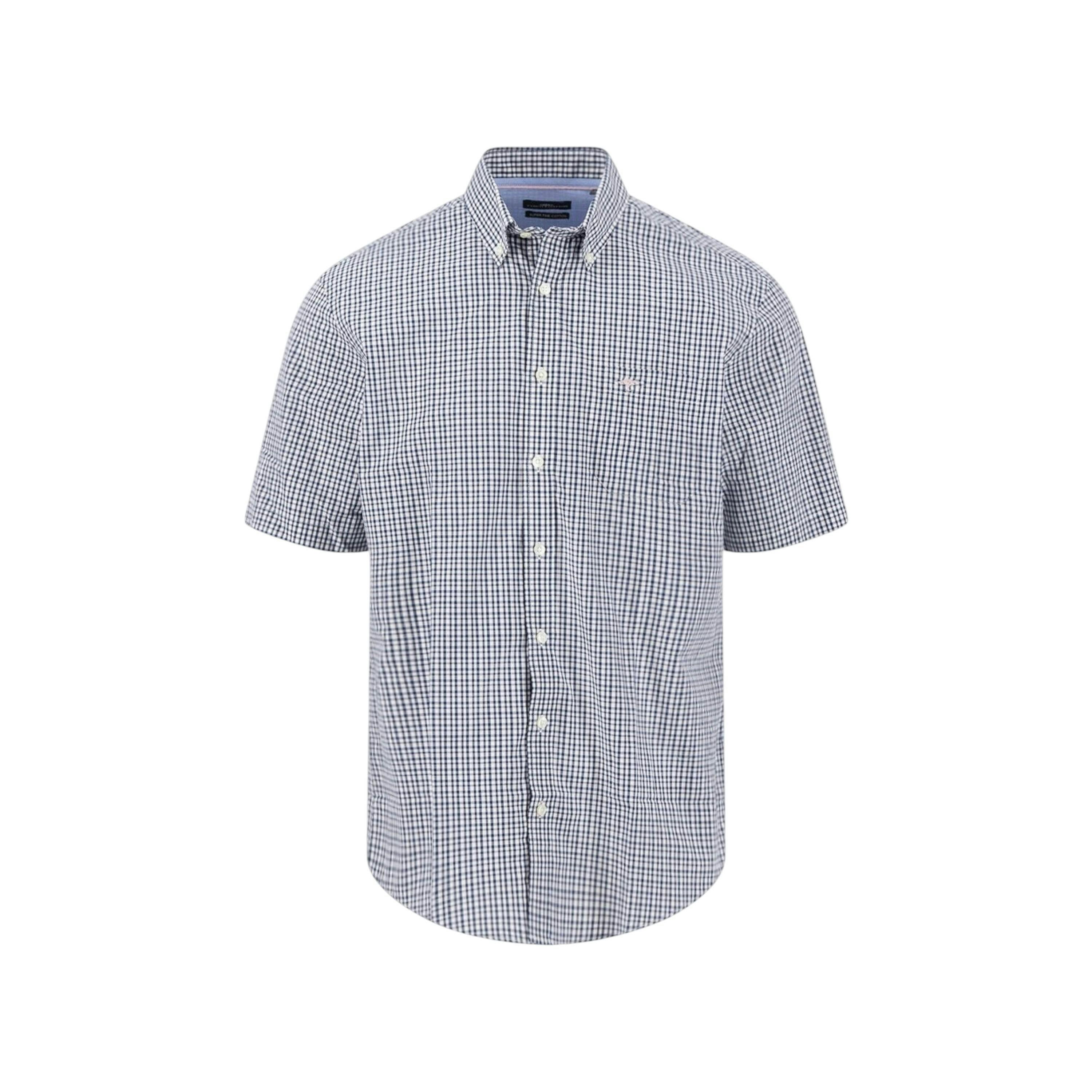 Seasonal Combi Check Short Sleeved Shirt Magnolia , view 1 of 3