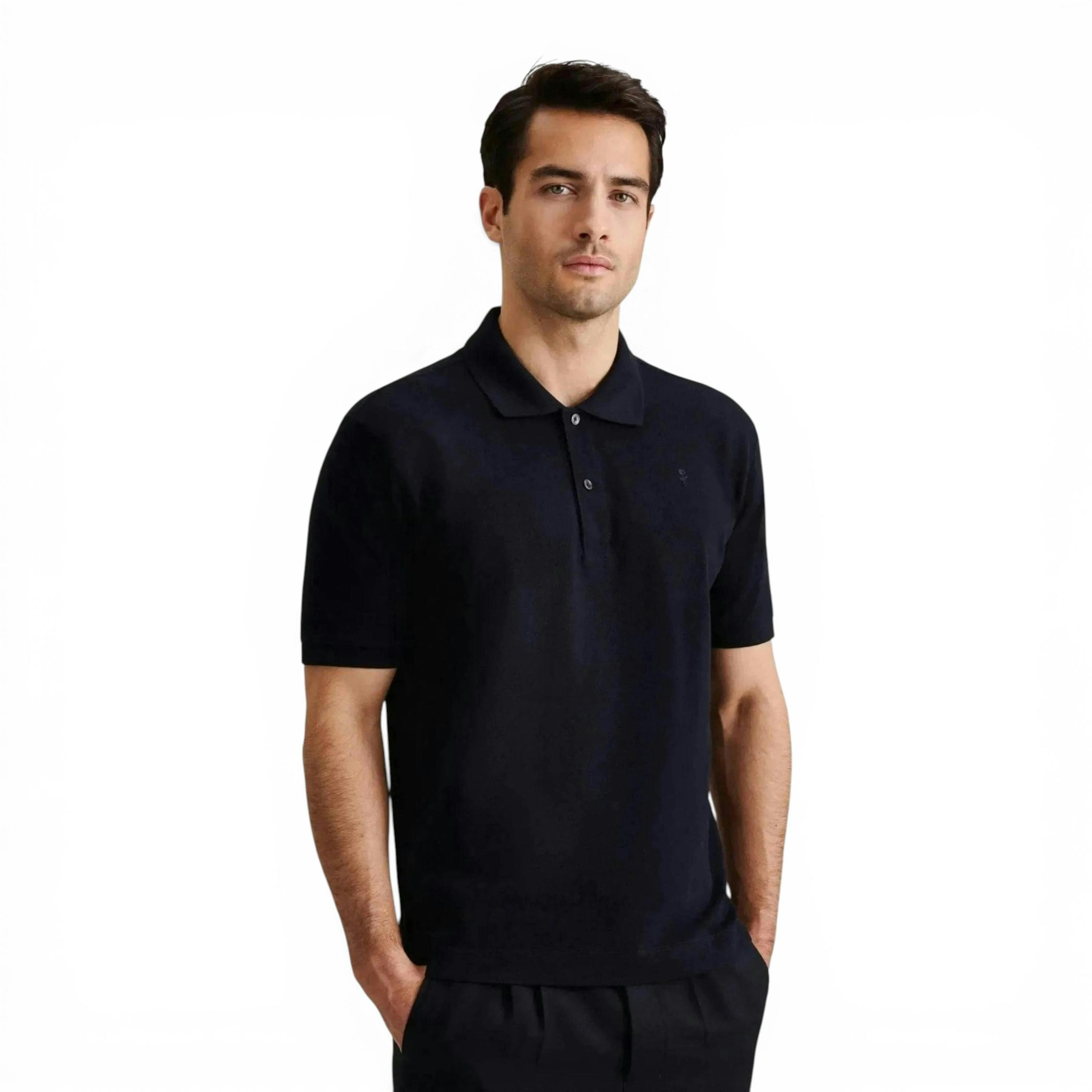 Seidensticker Regular Fit Pique Polo Shirt Dark Blue , view 1 of 6