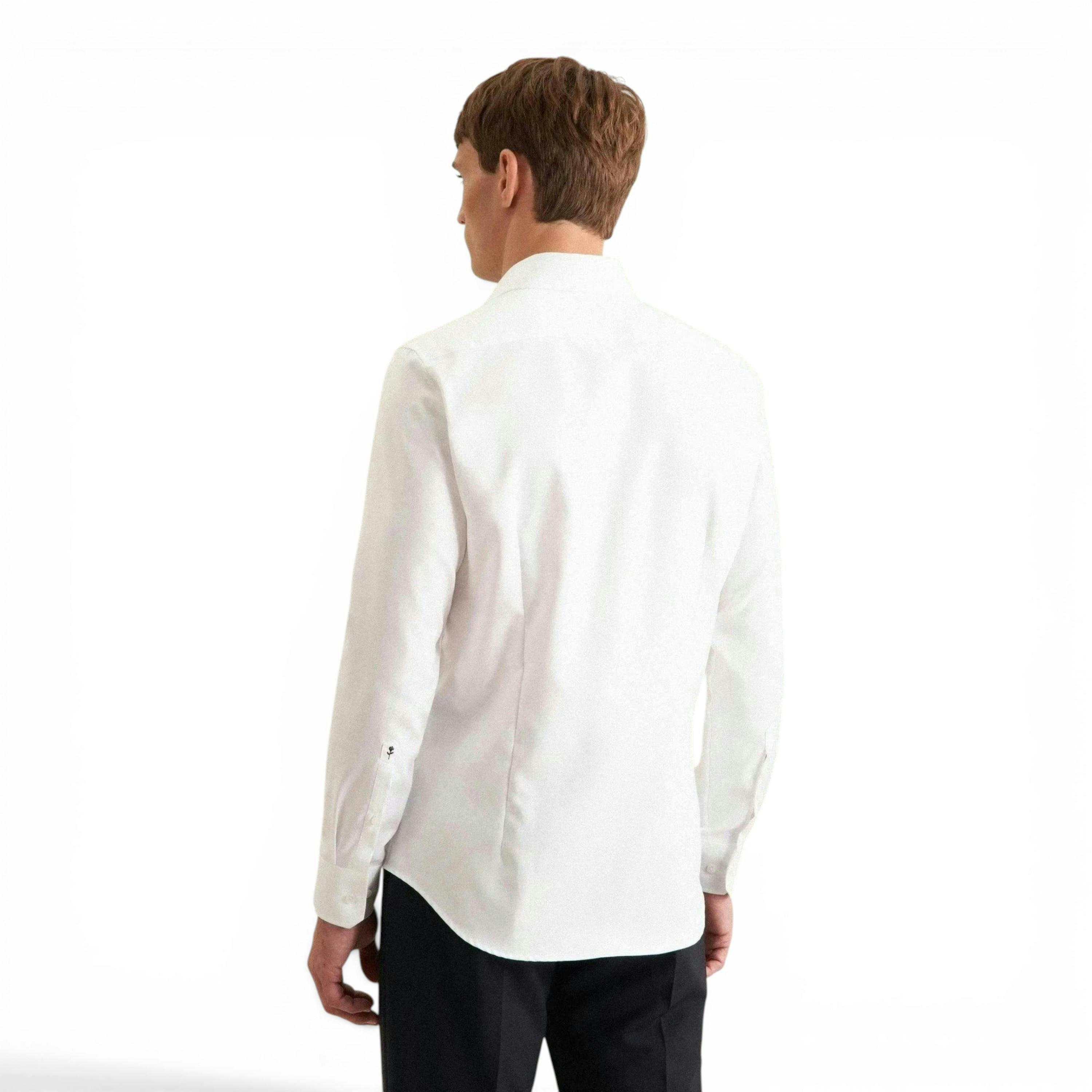Seidensticker Shaped Fit Easy Iron Kent Collar Business Shirt White , view 2 of 6
