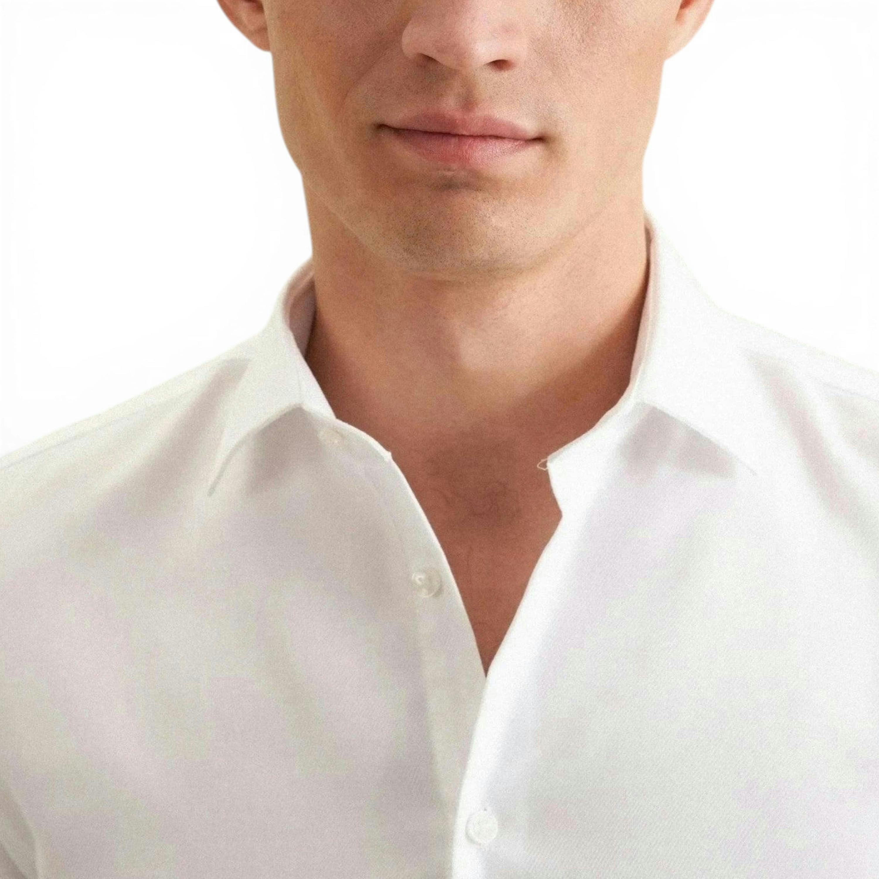 Seidensticker Shaped Fit Easy Iron Kent Collar Business Shirt White , view 3 of 6